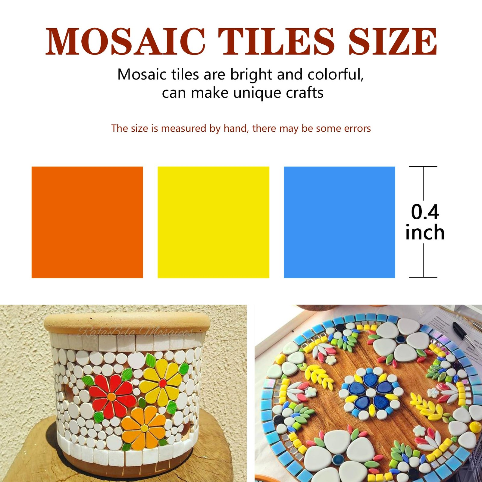 1000 Pcs Glass Mosaic Tiles for Crafts, Home Decor, DIY Projects, Opaque