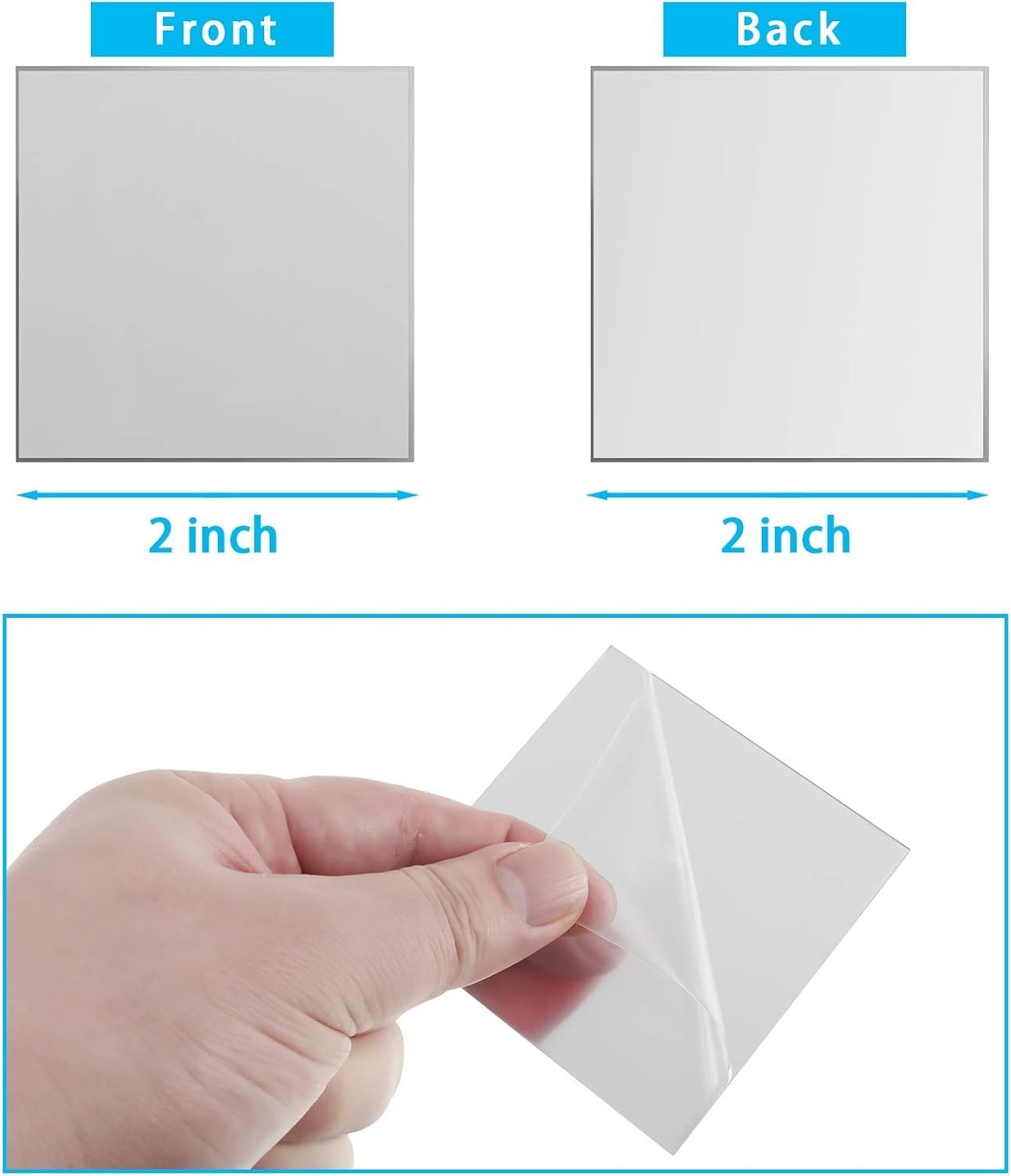 50 Pieces Mini Size Square Mirror Adhesive Small Square Craft Mirror Tiles fo…