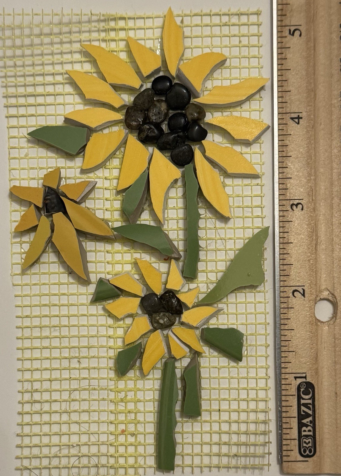 Sunflowers Broken Cut China Plate Mosaic Tile Set Mosaic Floral Tiles
