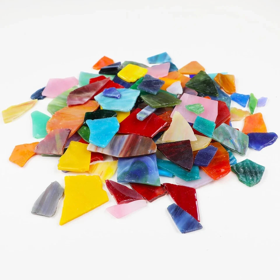 Irregular Stained Glass Scraps Cathedral Glass Scrap Pieces Sheets Mosaic Tiles