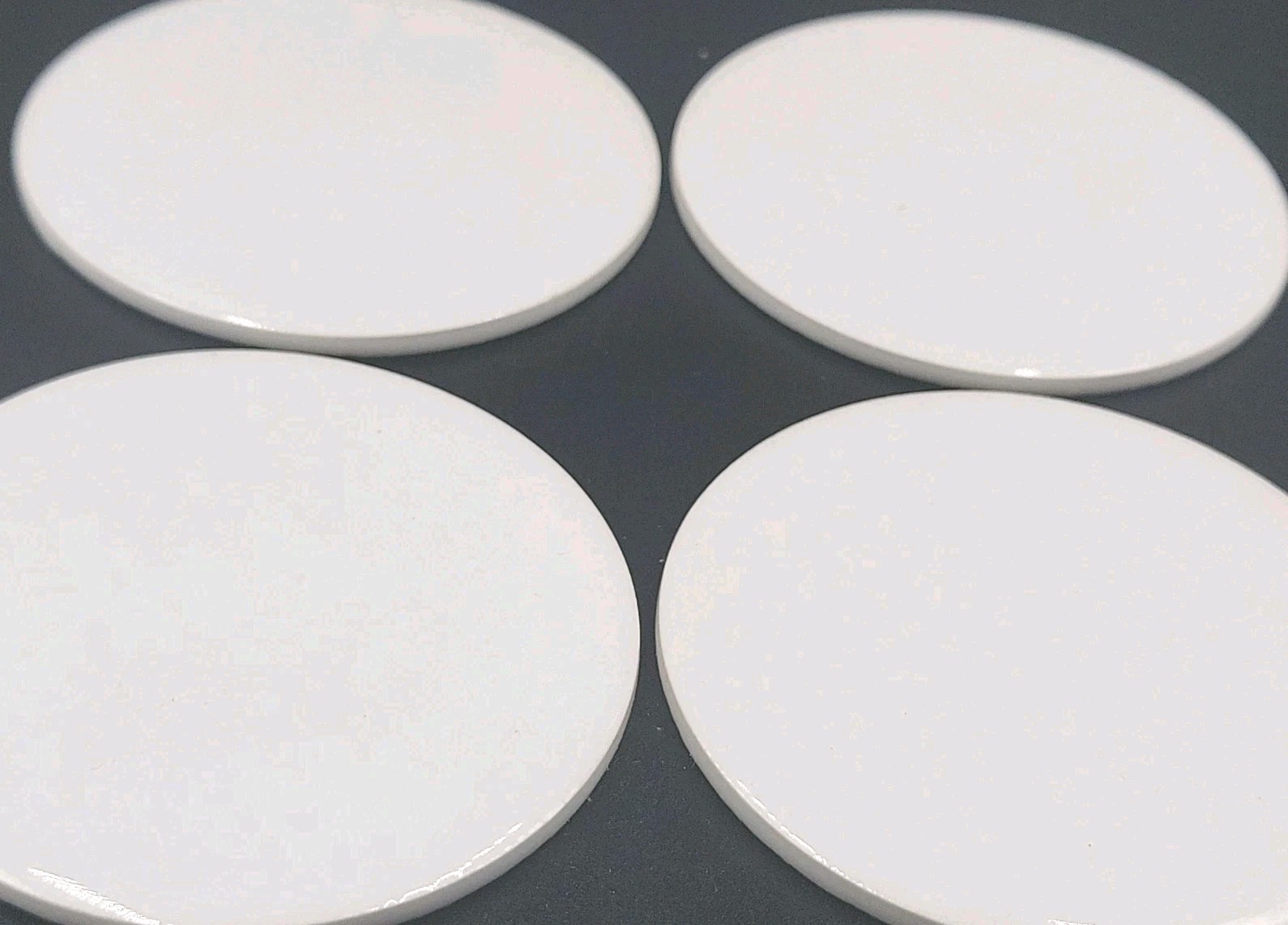 H & R JOHNSON Round White Tiles 2-5/8″ Gliss Ceramic Wall +Jewelry Insert Craft