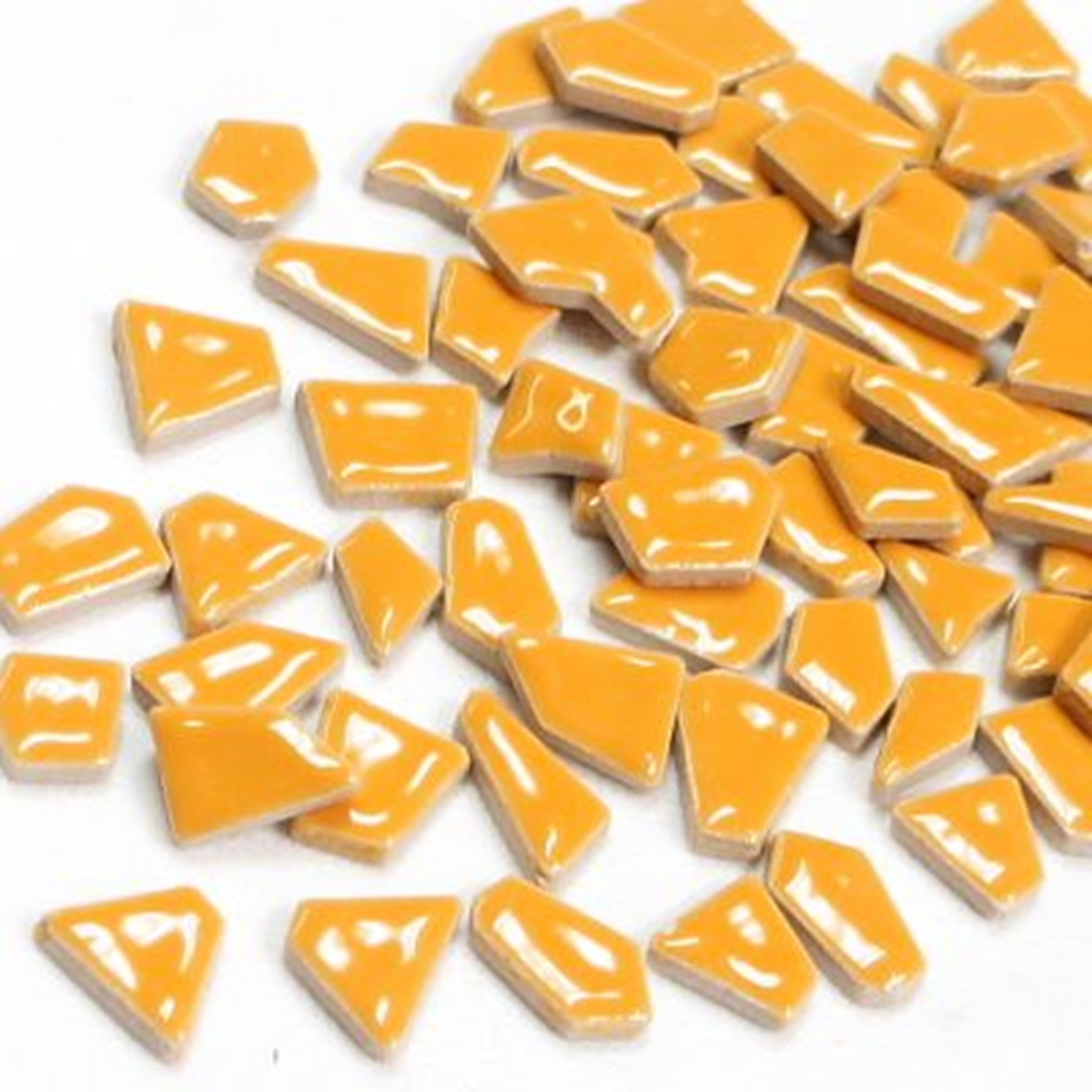 Light Orange Ceramic Jigsaw Shaped Mosaic Tiles- 50 Tiles – 4-20 mm x 4 mm