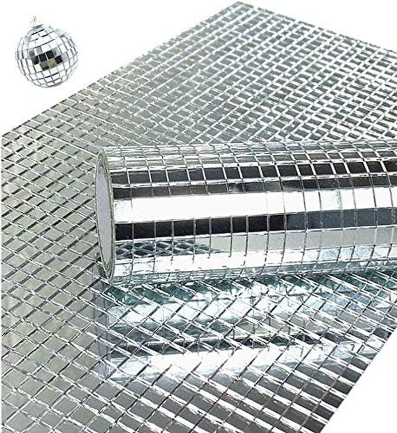 Real Glass Silver Mirrors Mosaic Tiles Sticker for Craft Square Glass Tiles Self