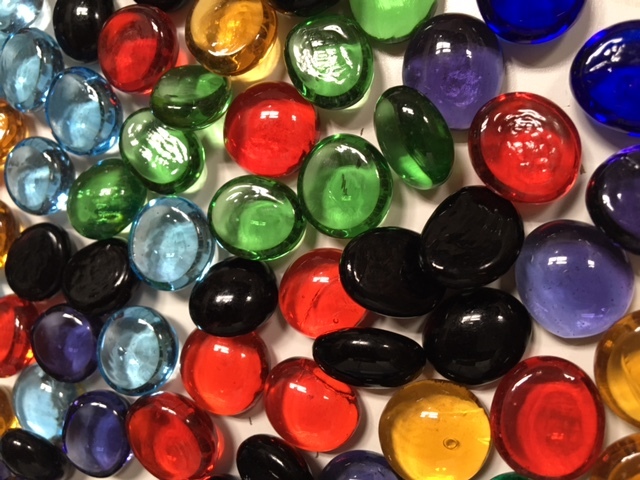 Mixed Glass Gems, Mosaic Tiles, Nuggets, Pebbles (Small Size 1LB)