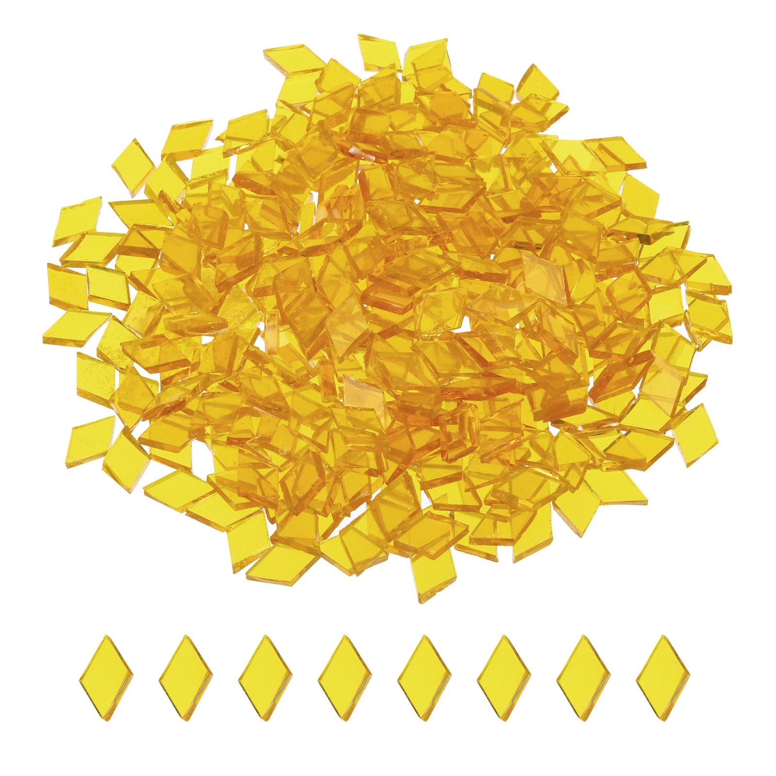200g Mosaic Tiles Rhombus Shape Glass Mosaic Tiles Transparent Yellow