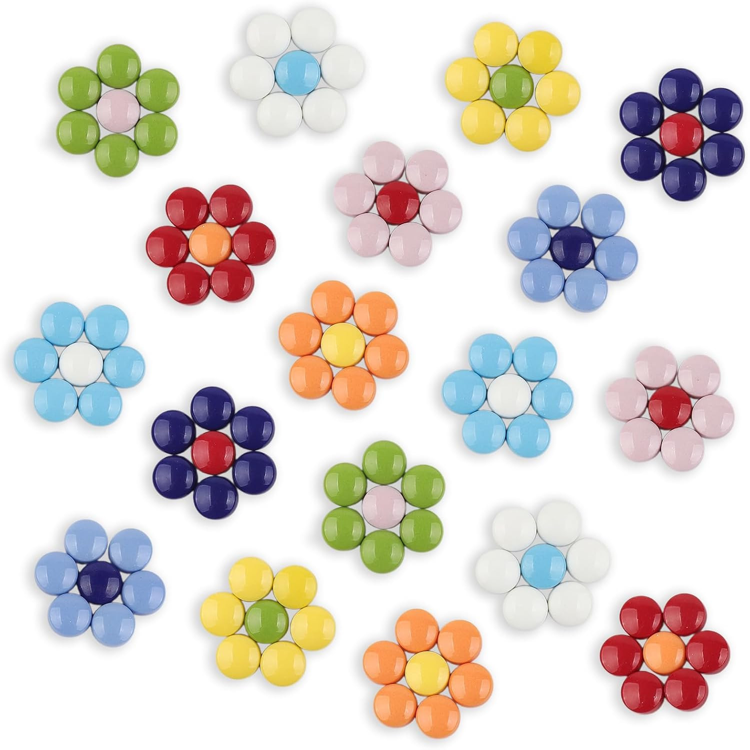 round Glass Mosaic Tiles for Crafts Bulk, 200G Mosaic Glass Pieces,Stained Mosai