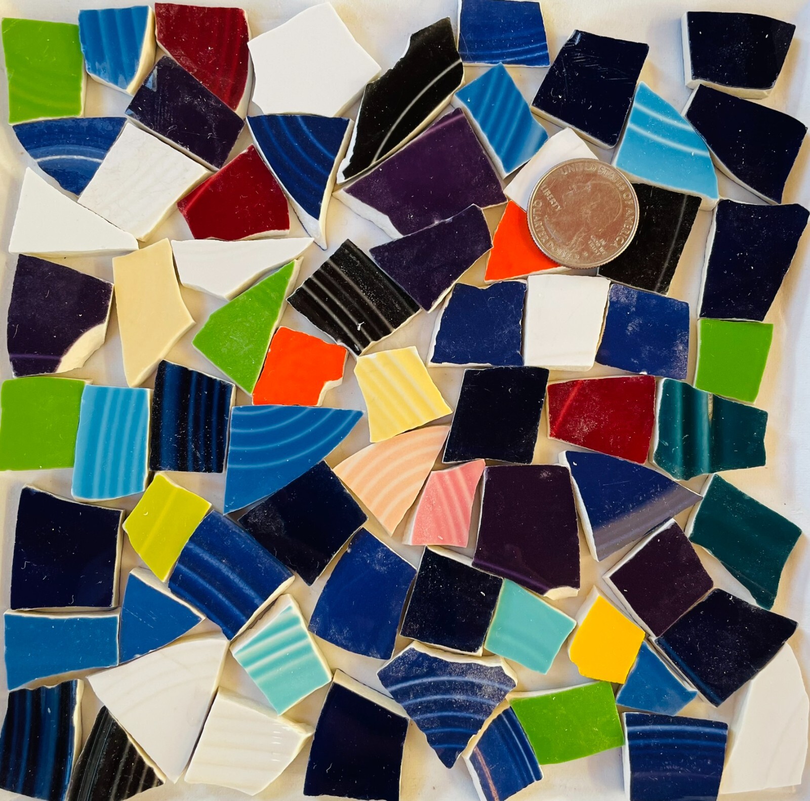 Broken China Mosaic Tile Arts and Craft Supplies – Multi-colored Fiesta E948
