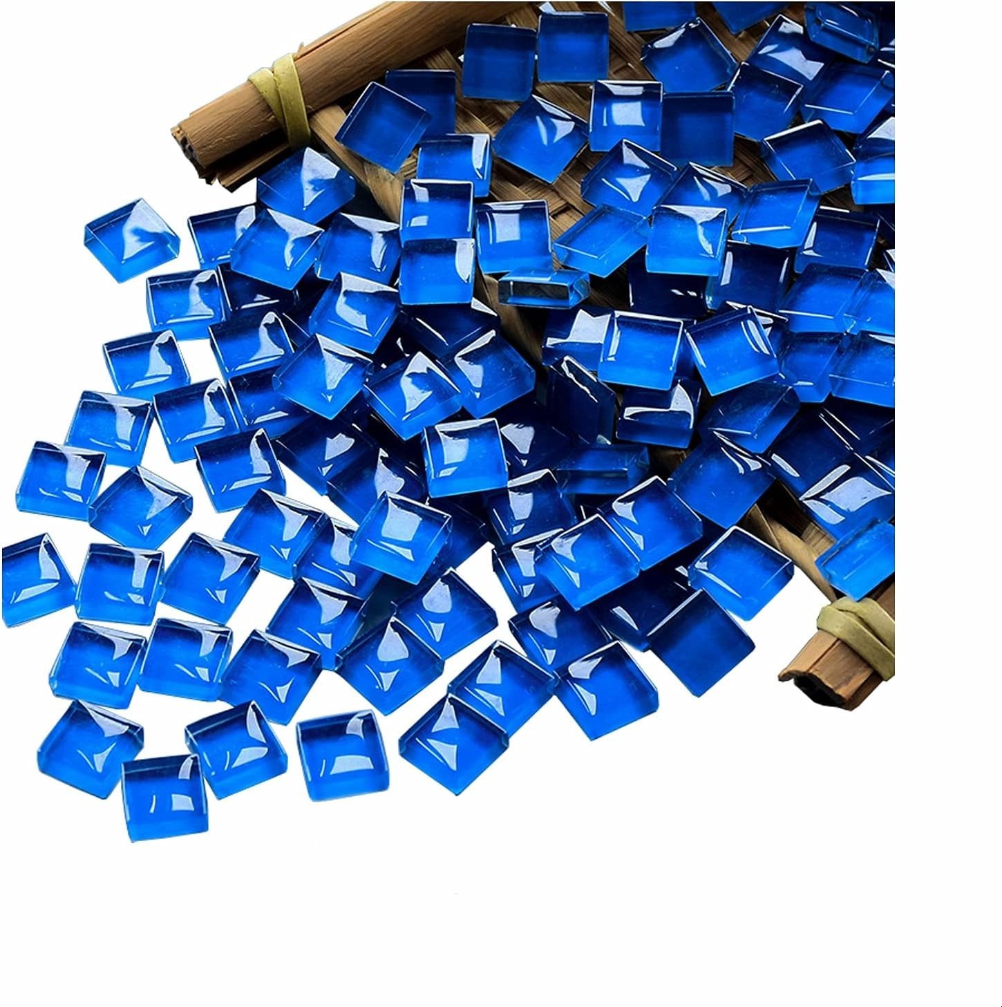 Modern Sea Blue Glass Mosaic Tiles – 1x1cm Squares for Stunning DIY Decorations