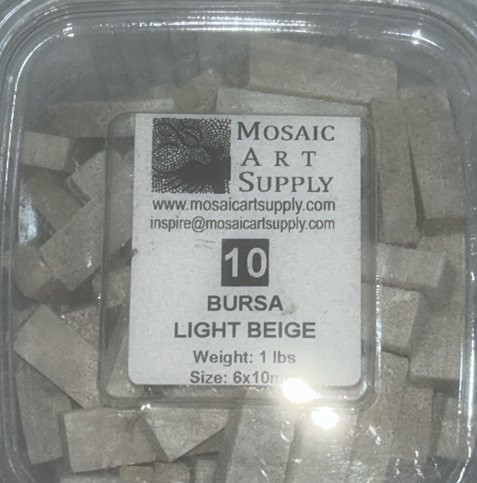 Loose Mosaic Stone Tile, 1 Lb Lot, Bursa Light Beige Color