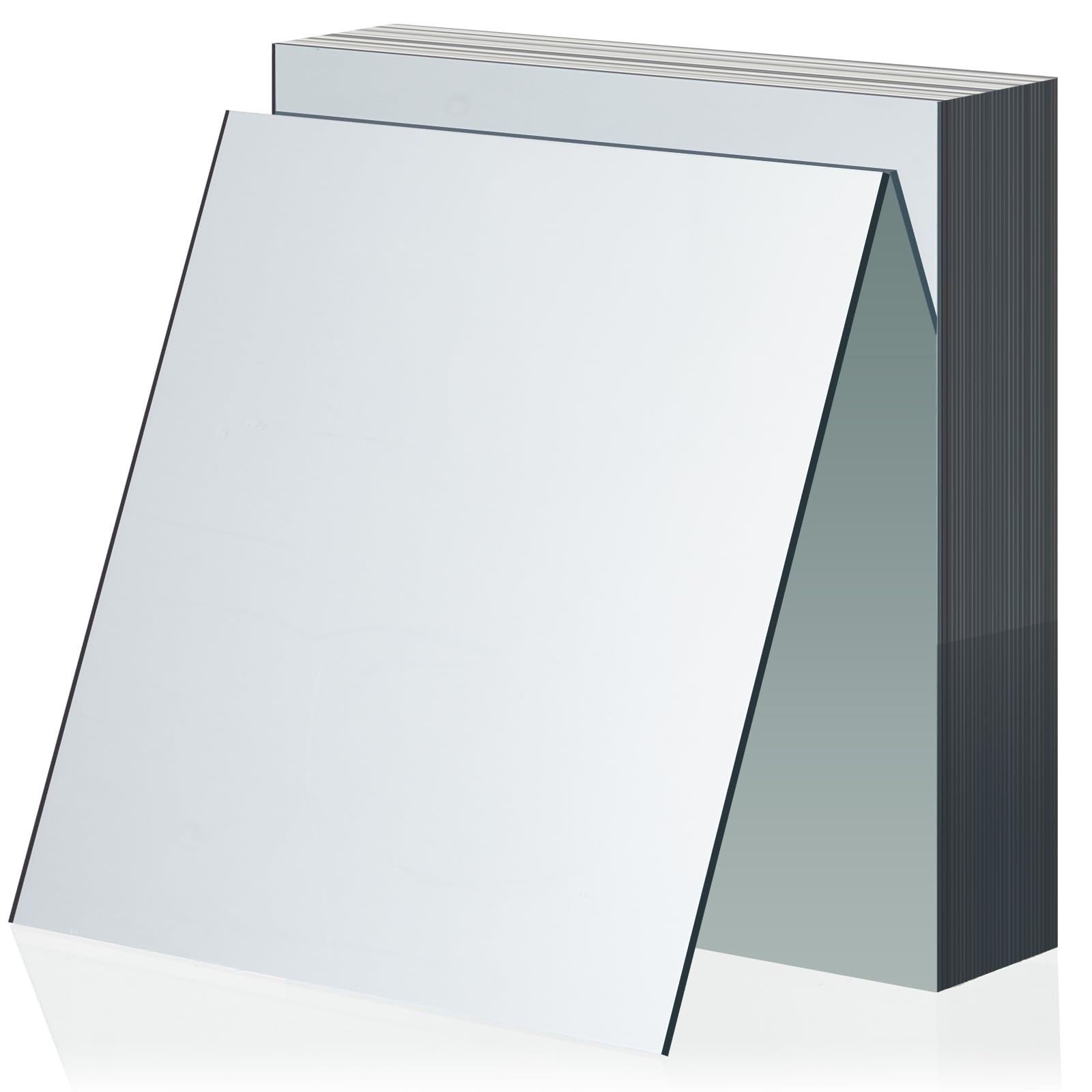 30 Pcs 6″ Square Glass Mirror Tiles – DIY Mosaic Panels for Home Decor & Crafts