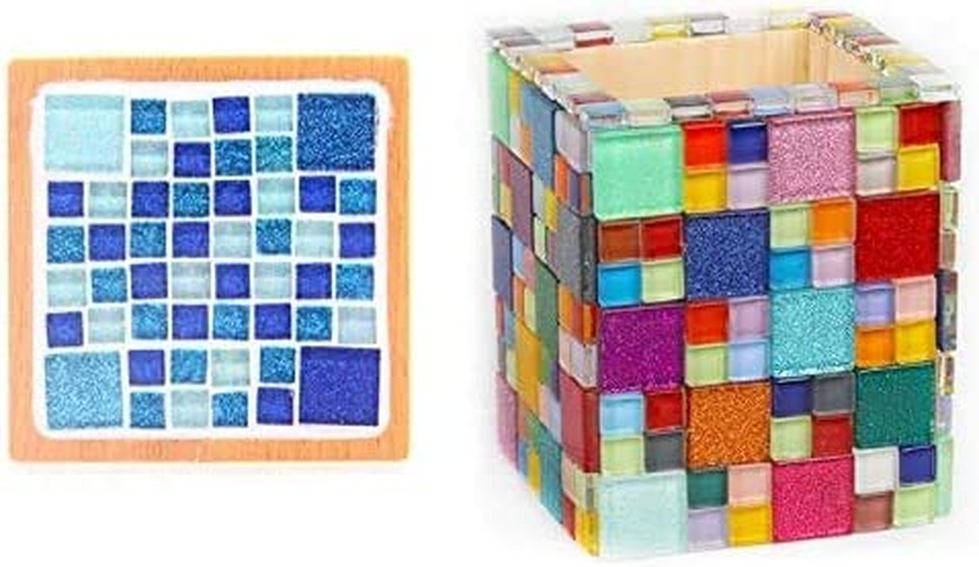 200G Mixed Color Mosaic Tiles Shine Crystal Mosaic Pieces Stained Glass Bulk Ass