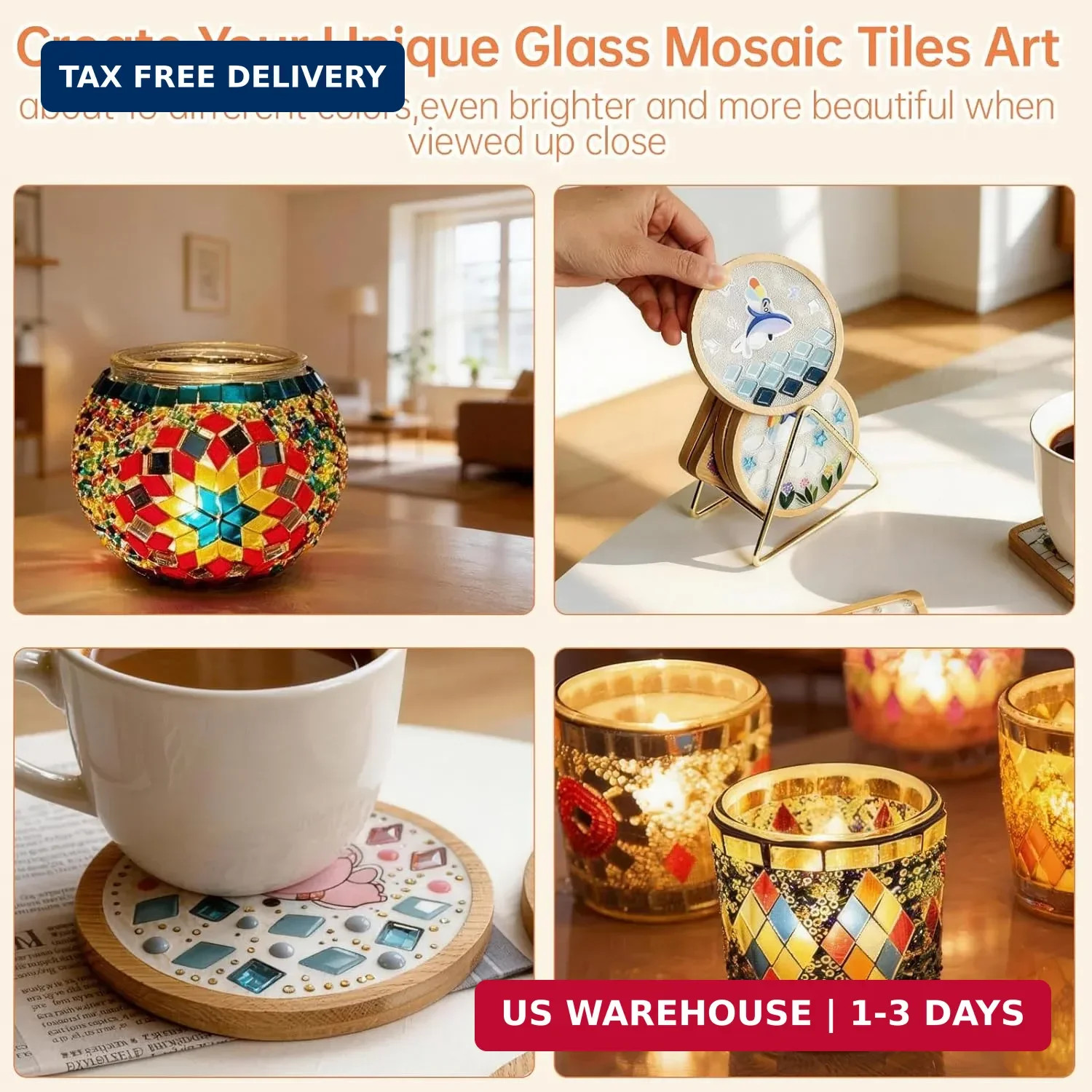 Mosaic Tiles, Mosaic Glass Tiles for Crafts Bulk, 200g Mixed Colors Tiny Crystal