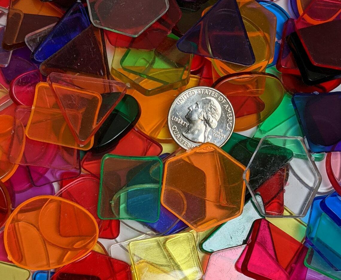 Mosaic Tile Lot for Crafts Mix color shape Acrylic Flatback Cabochon 20mm 120 pc
