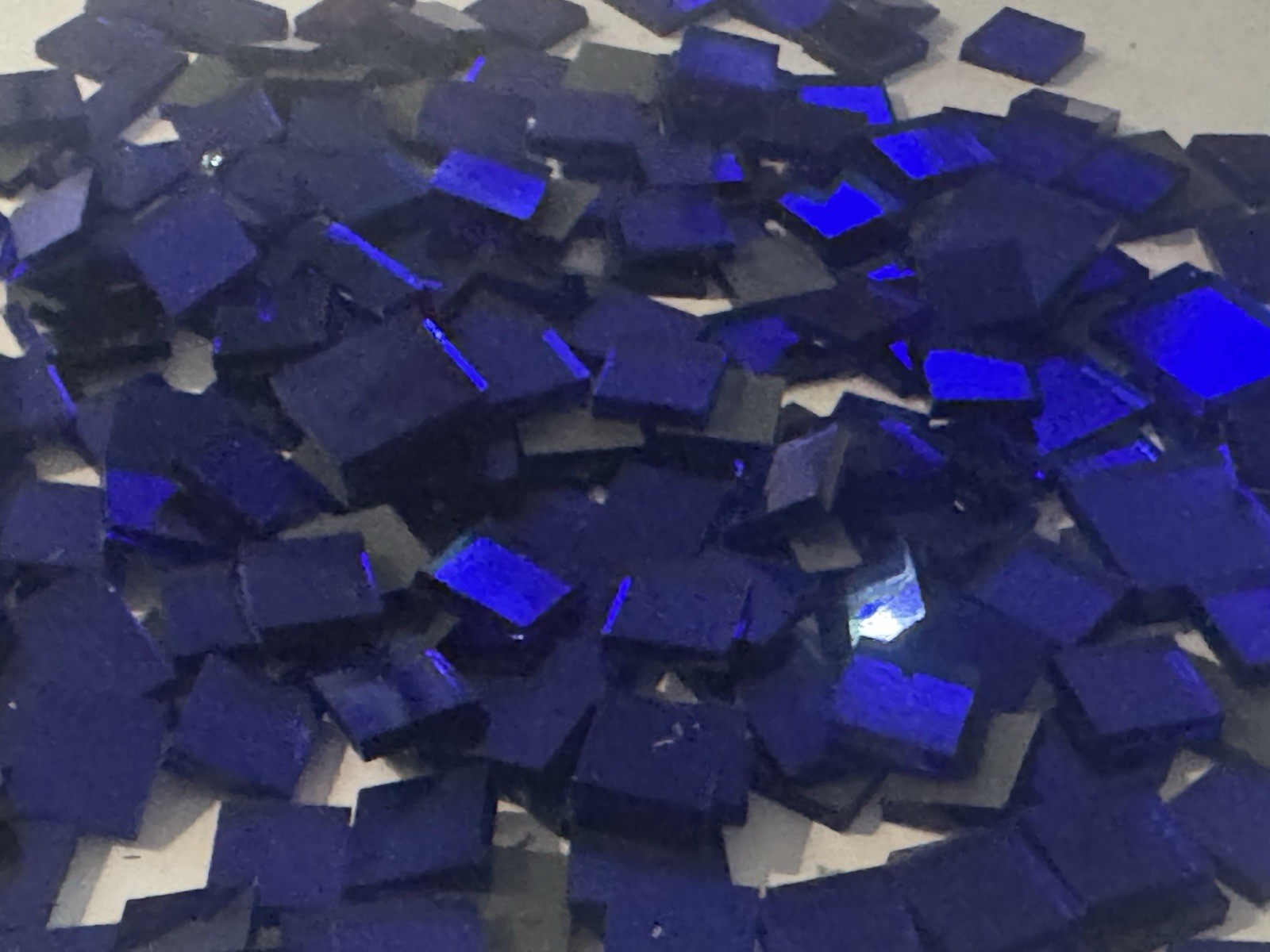 Cobalt Blue Mirror Mosaic Tiles 210+ Hand Cut Stained Glass Art Craft