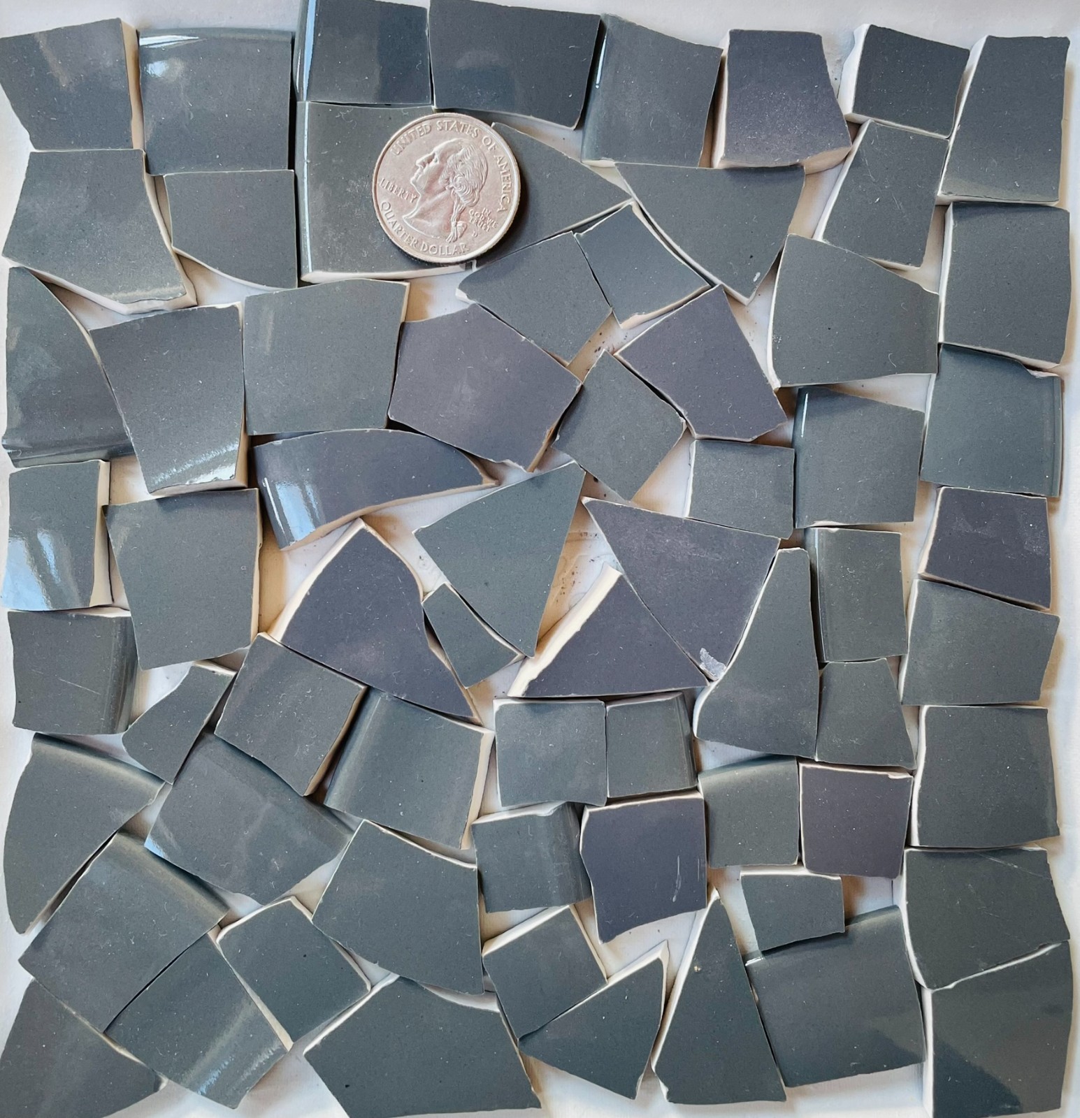 Mosaic Art and Crafts Supplies Cool Color Mix of Broken China – Gray Tiles F399
