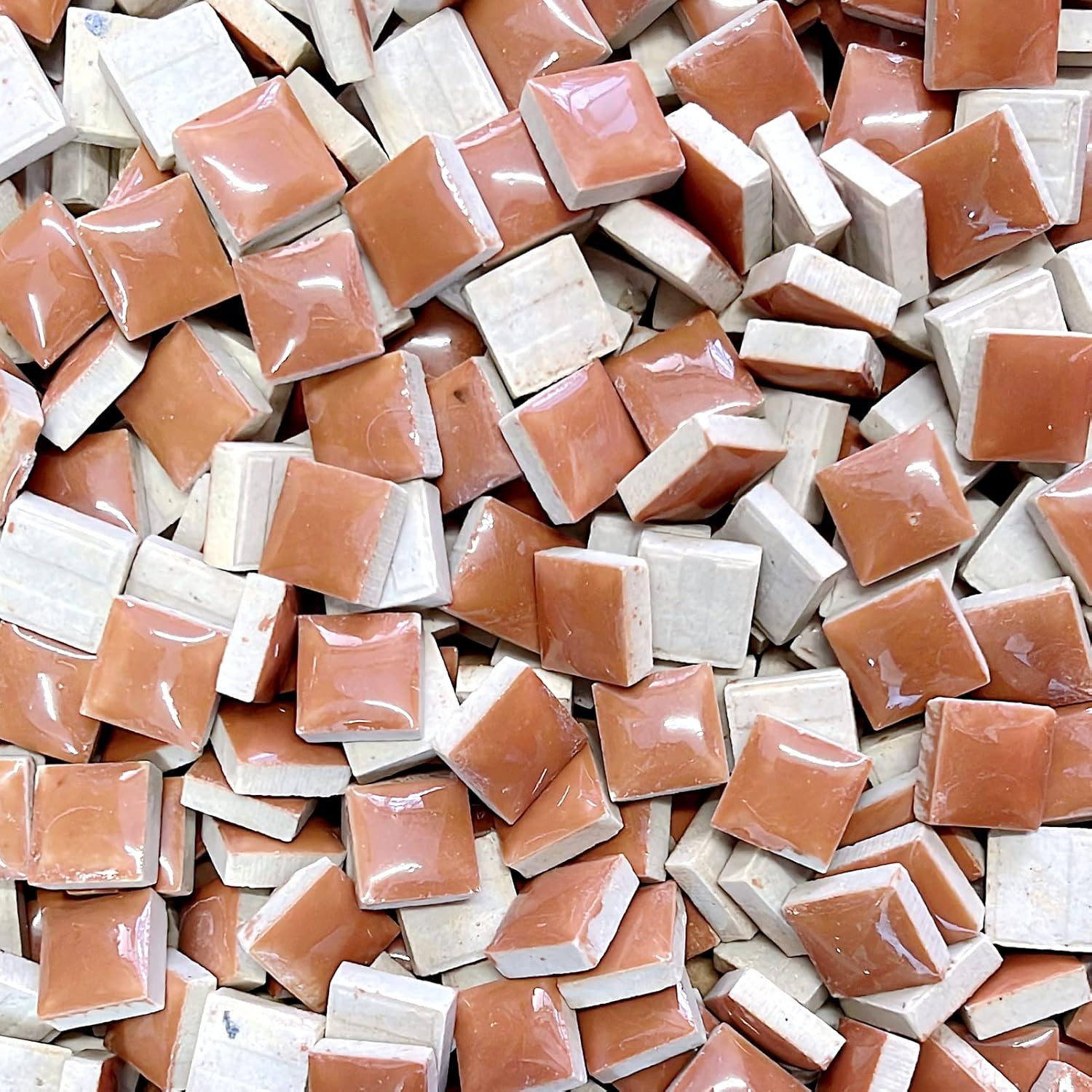 200G Square Brown Ceramic Tiles Mosaic Tiles, Colorful Ceramic Mosaic Pieces Art