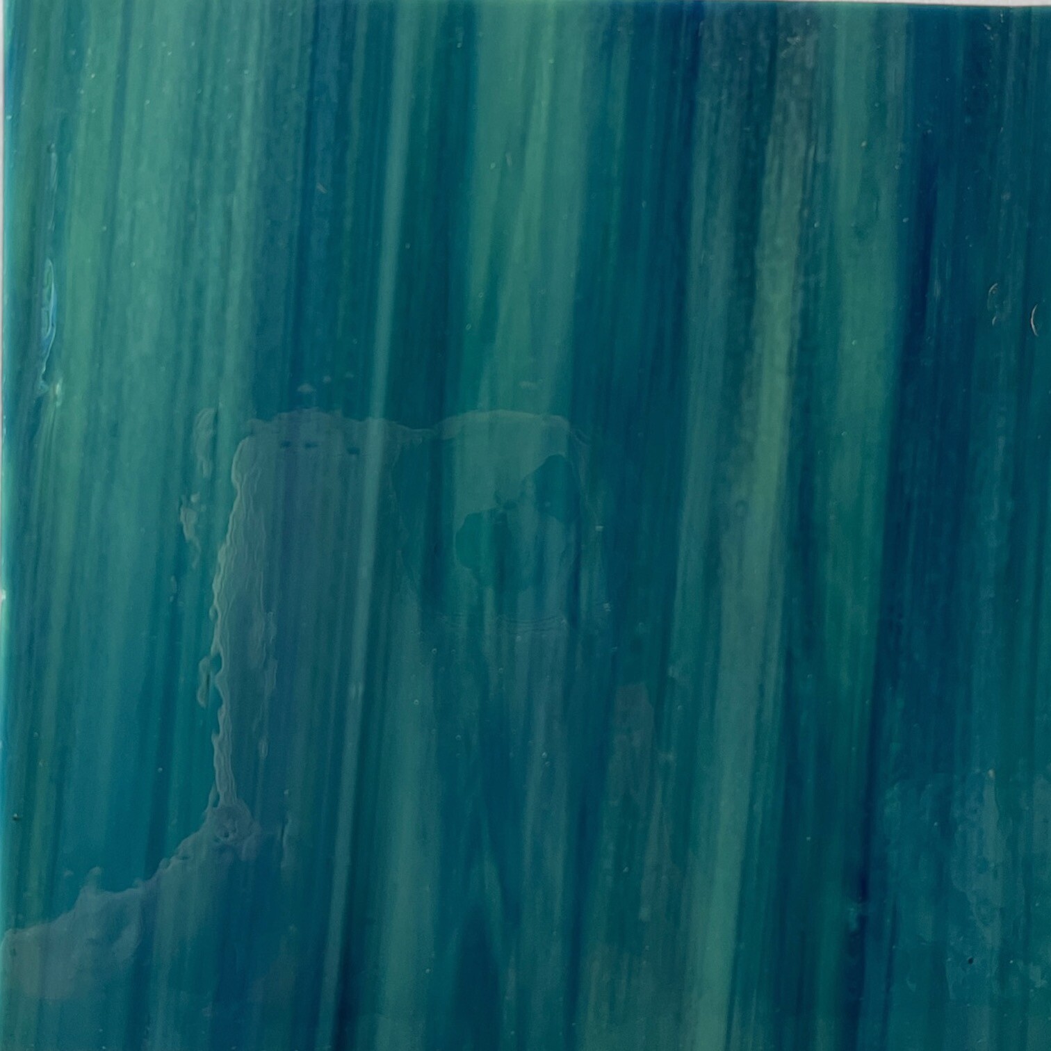 Wissmach COE 96-35 Blue Transparent Olive Green Prisma Fusible Glass Sheet