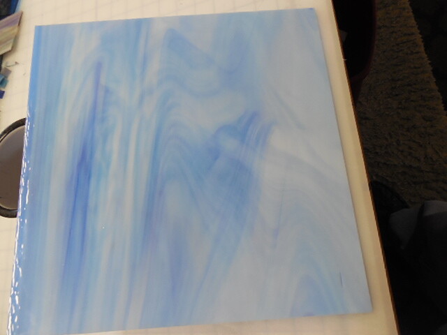 Sky Blue Dark Blue White 4×7 Stained Glass SHEETS OR 110 Mosaic Tiles-System 96
