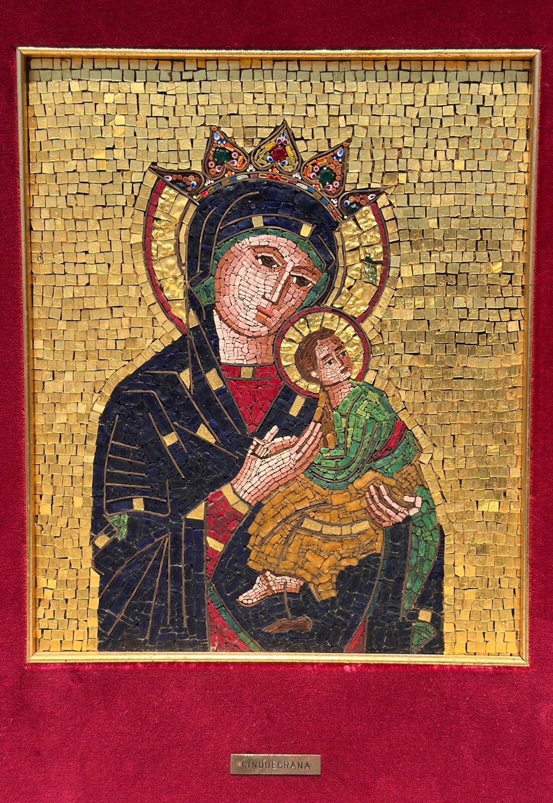 Large Micro-Mosaic panel G. Cinquegrana Studio del Mosaico, Vatican 20th C.