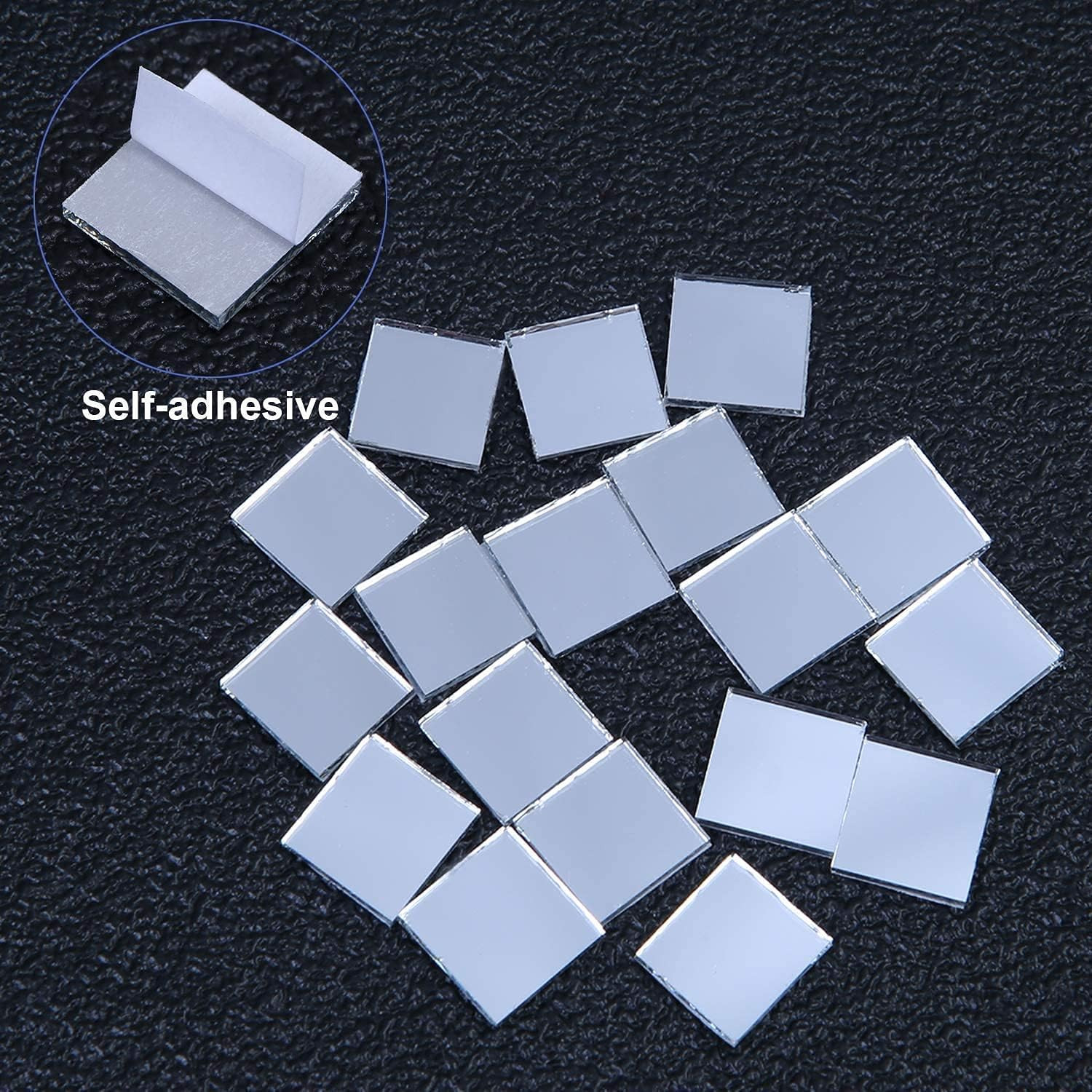 4800 Pieces Self-Adhesive Real Glass Craft Mini Square Mirrors Mosaic Tiles Mirr