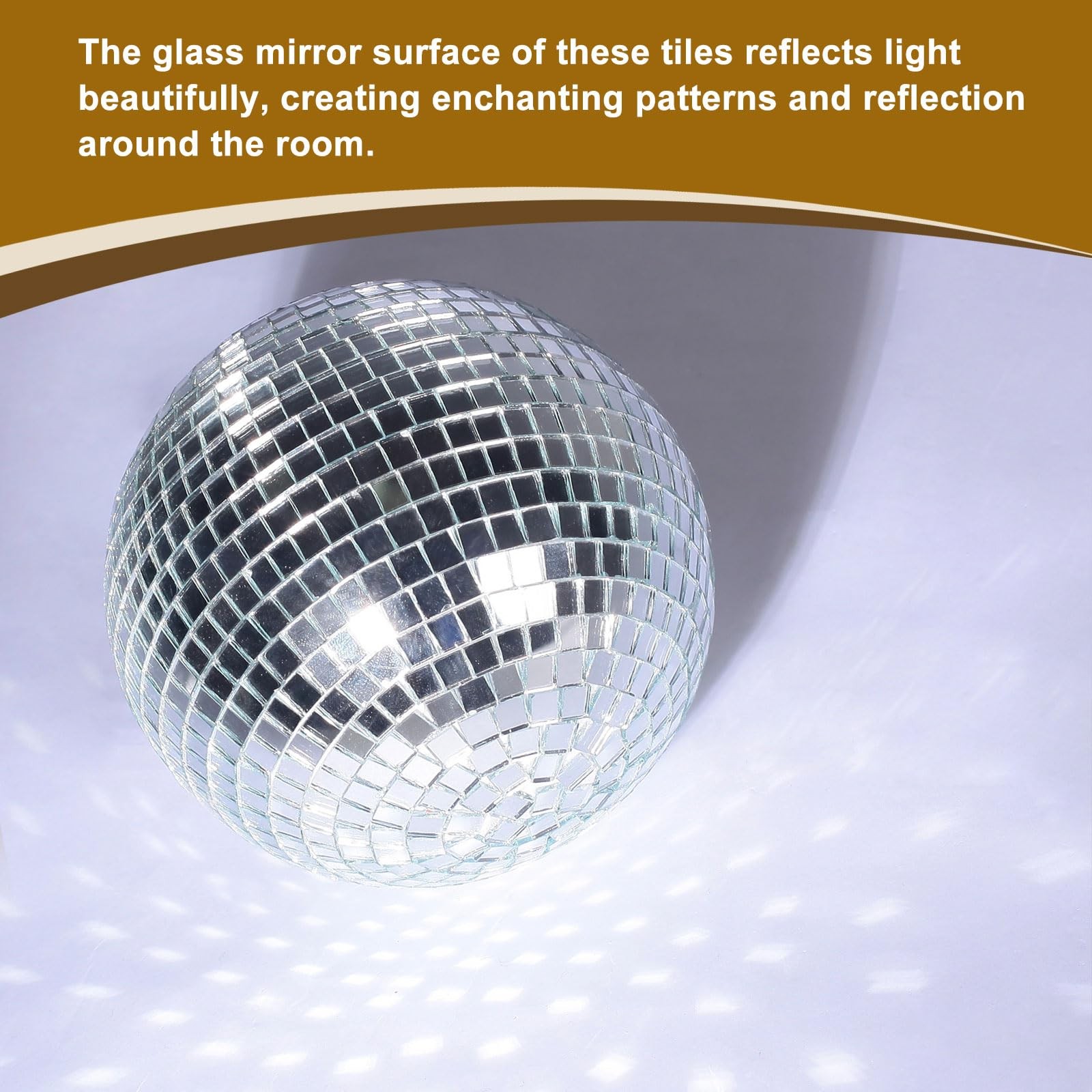 MECCANIXITY 28800 PCS Glass Mirrors Disco Ball Tiles Self-Adhesive Gold