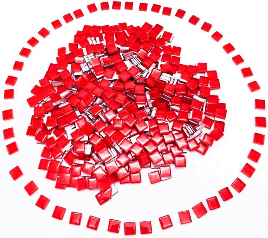 500G/ 1.1LB Bulk Crystal Mosaic Tiles, Assorted Color Opaque Mosaic Glass Crafts