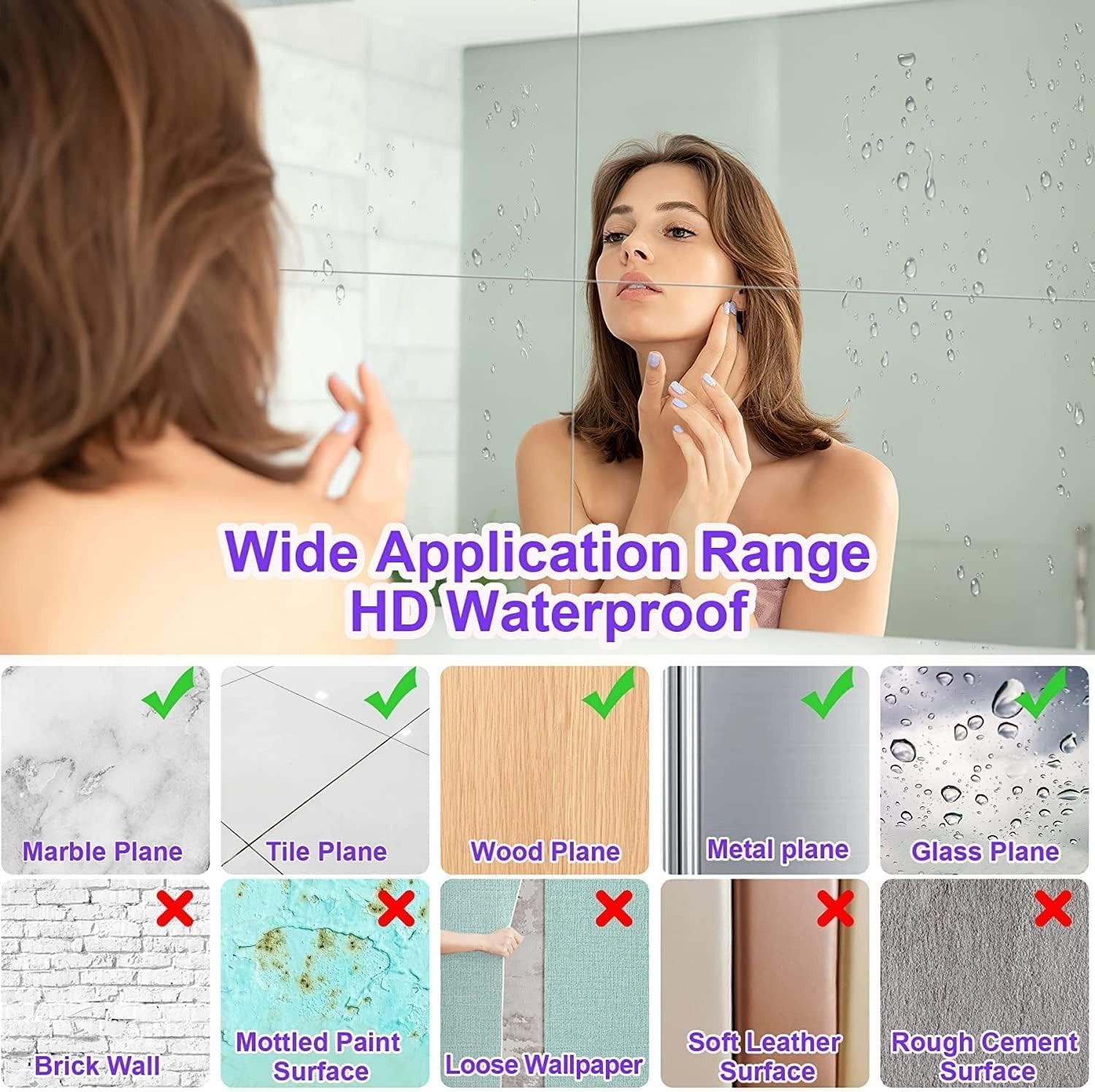 Acrylic Wall Mirrors 4 Pack, 12×16 Inch Flexible Plastic Sheets for Decoration