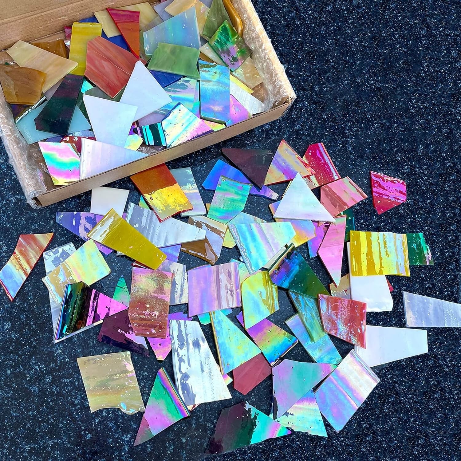 Iridescent Stained Glass Scraps – Mosaic Art Supplies