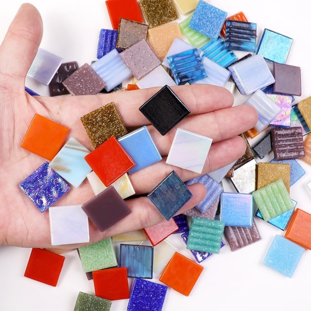 1 LB Mixed Quartz Glass Mosaic Tiles – Perfect for Art & Crafts