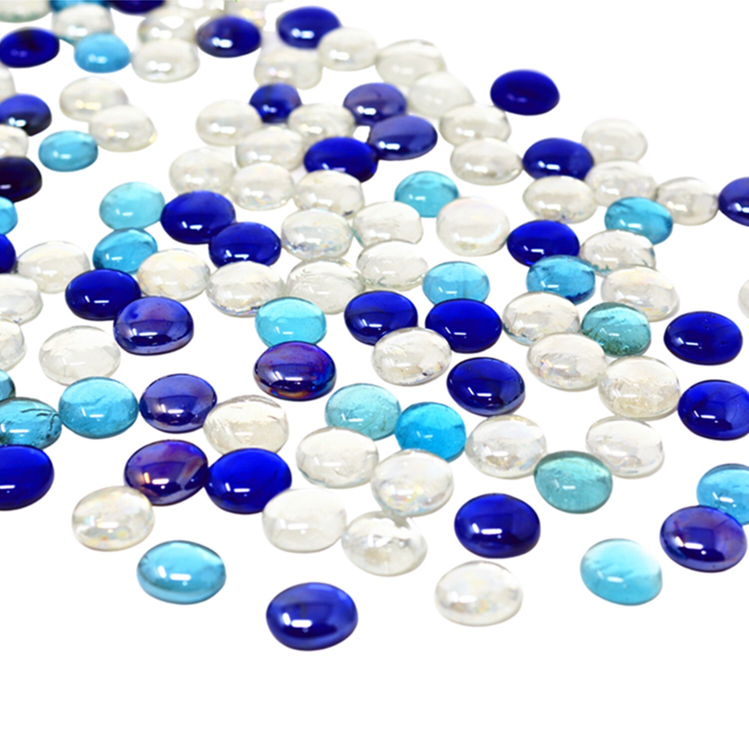 1200 Pcs Mixed Color Glass Gem, Pebbles, Mosaic Tile, Marbles Vase Filler (12LB)