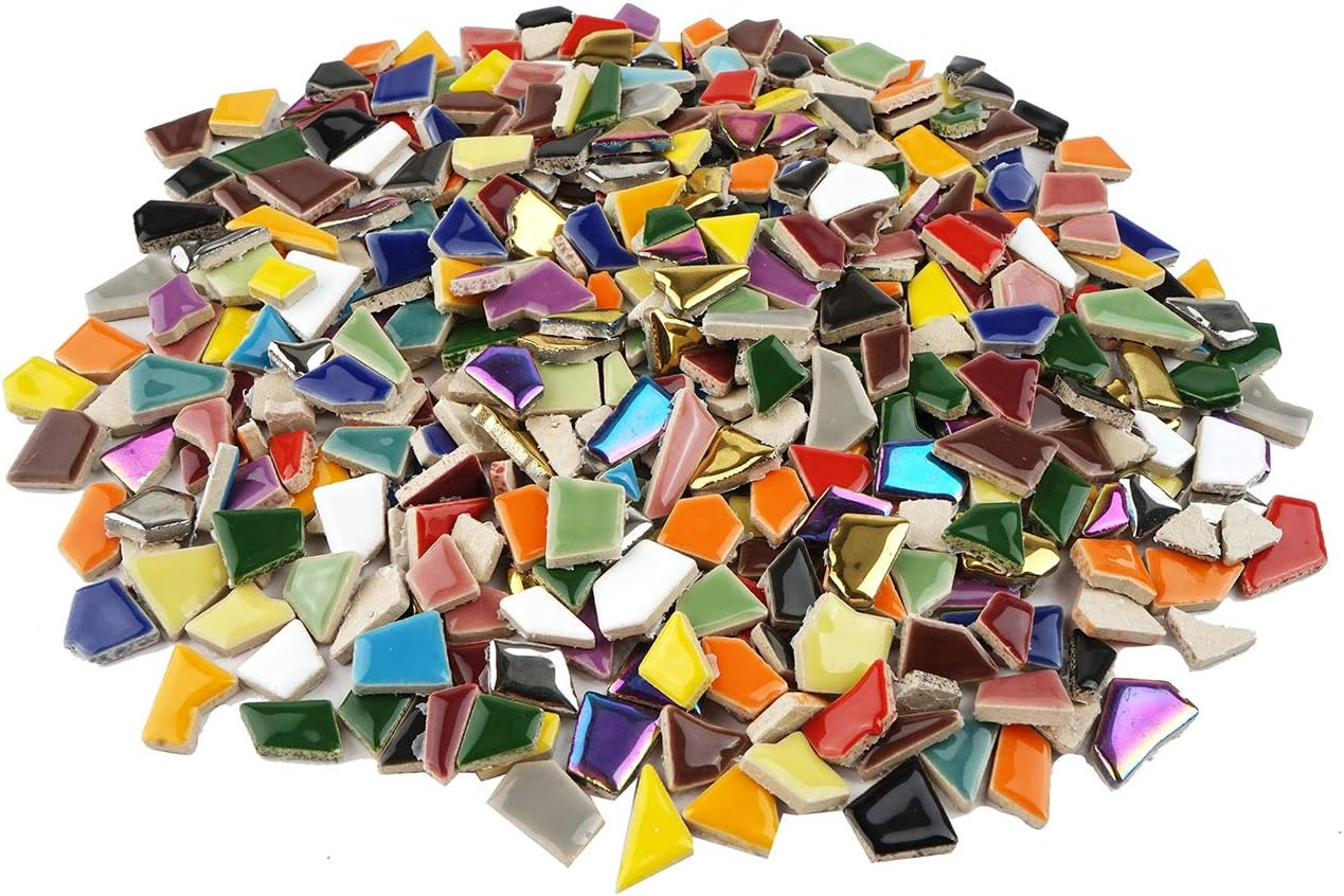 Lanyani Vibrant Broken Ceramic Tiles for Crafts Mosaics,Irregular Polished China