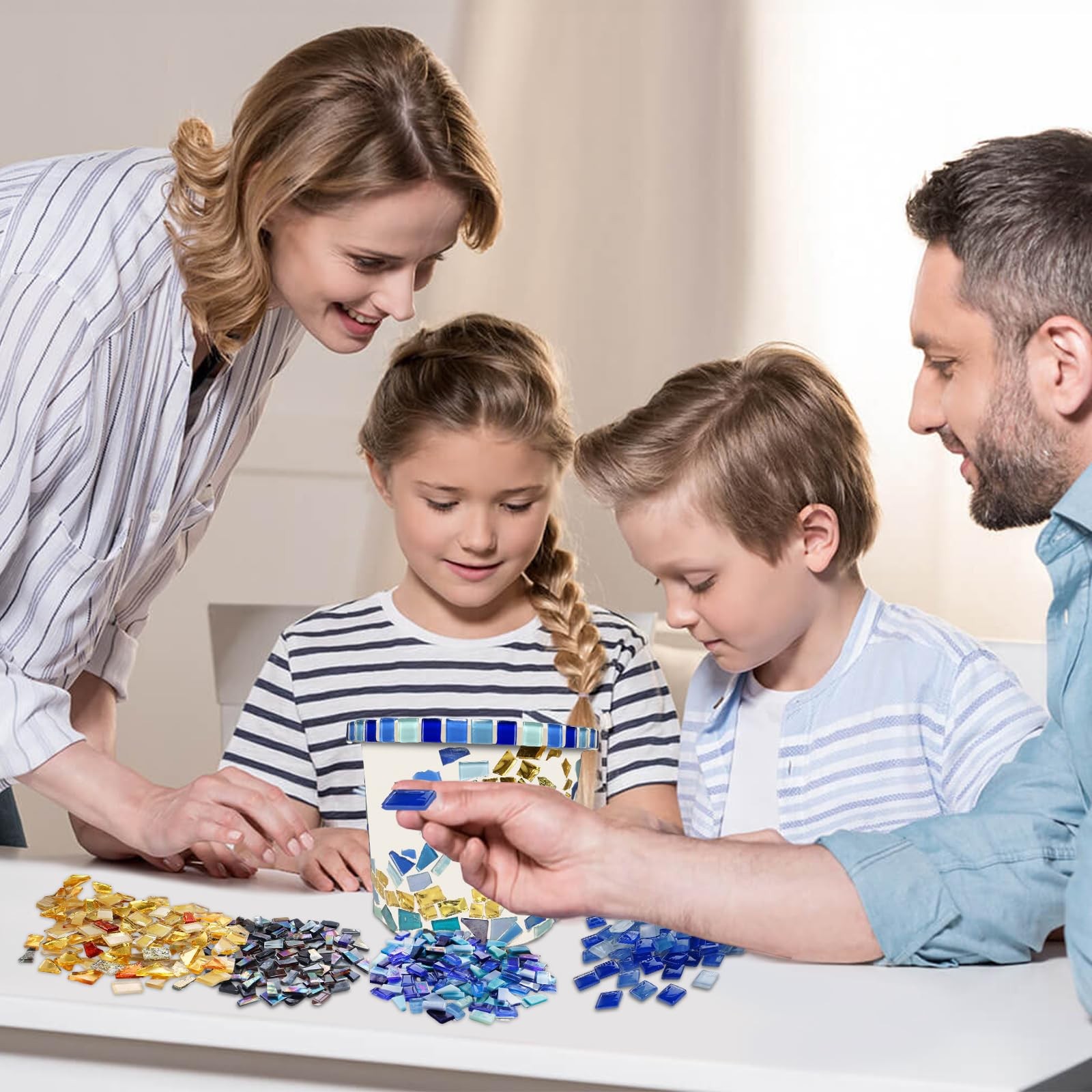 Starry Night Style Mosaic Kits for Adults-DIY Flower Pot Arts and Crafts Kits