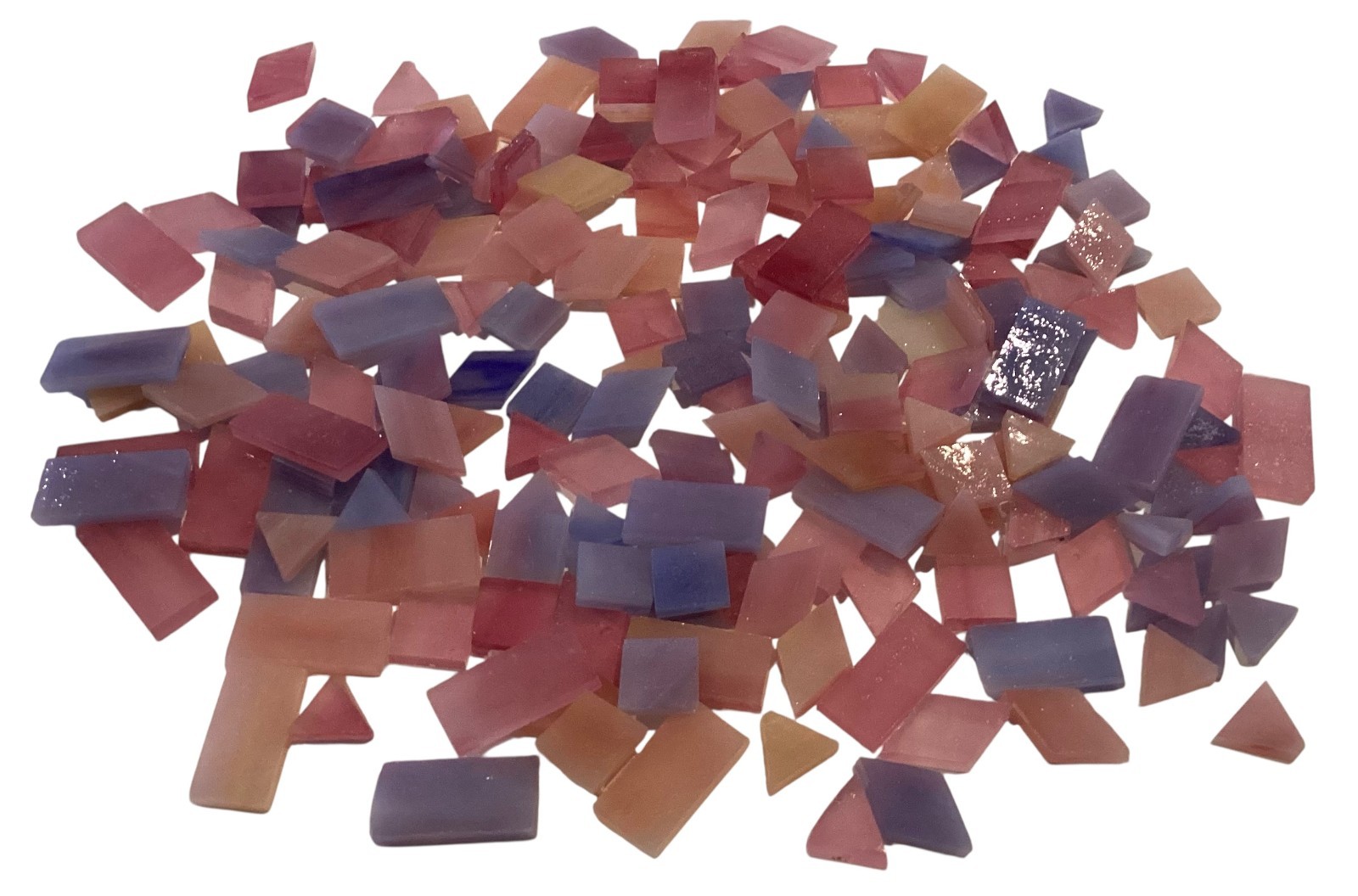 Mosaic Glass Pre-cut Irregular Pink Purple Orange Metallic Mix Glass Tile