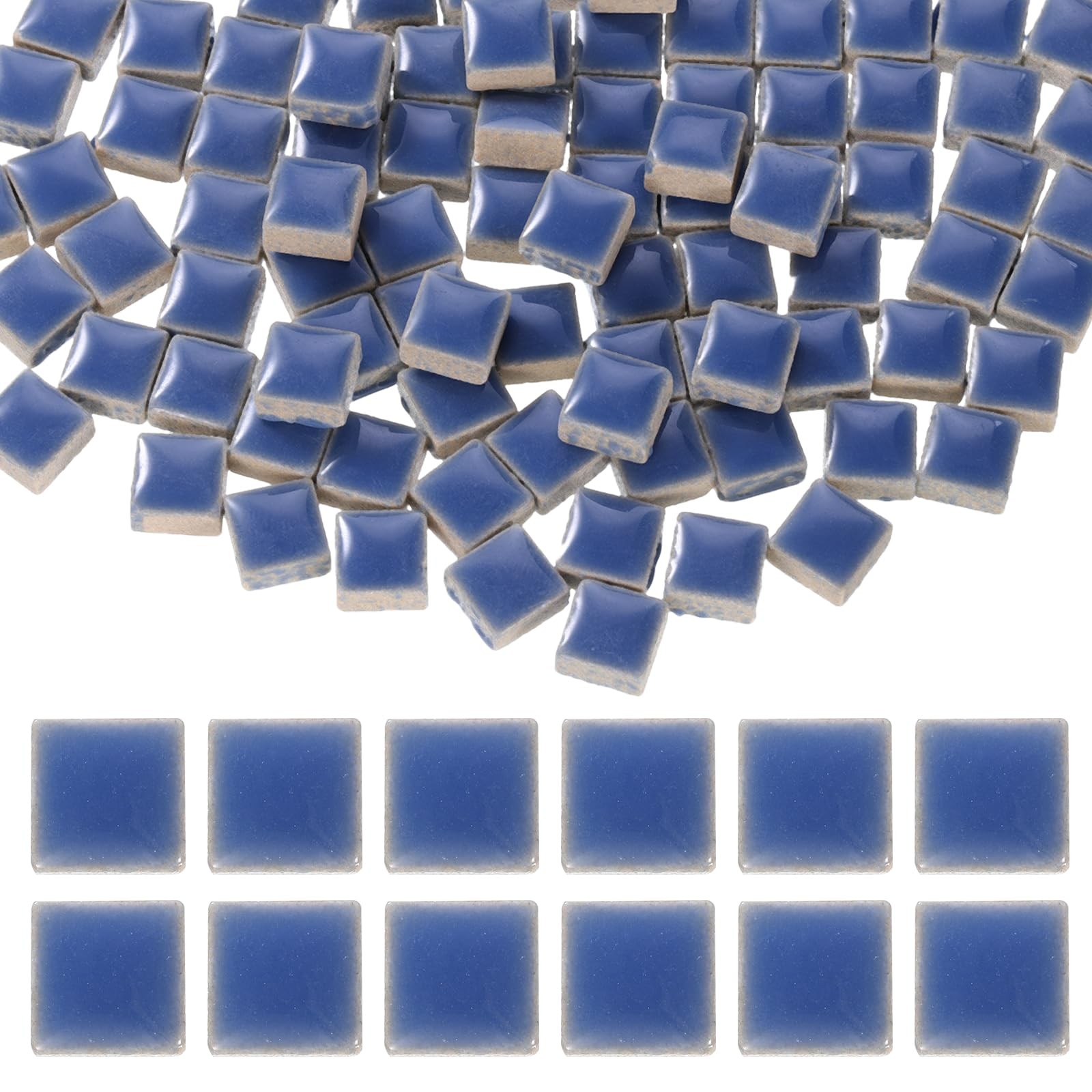 MECCANIXITY 9mm Square Mosaic Tiles, 300g Ceramic Mosaic Pieces Glazed Porcel…