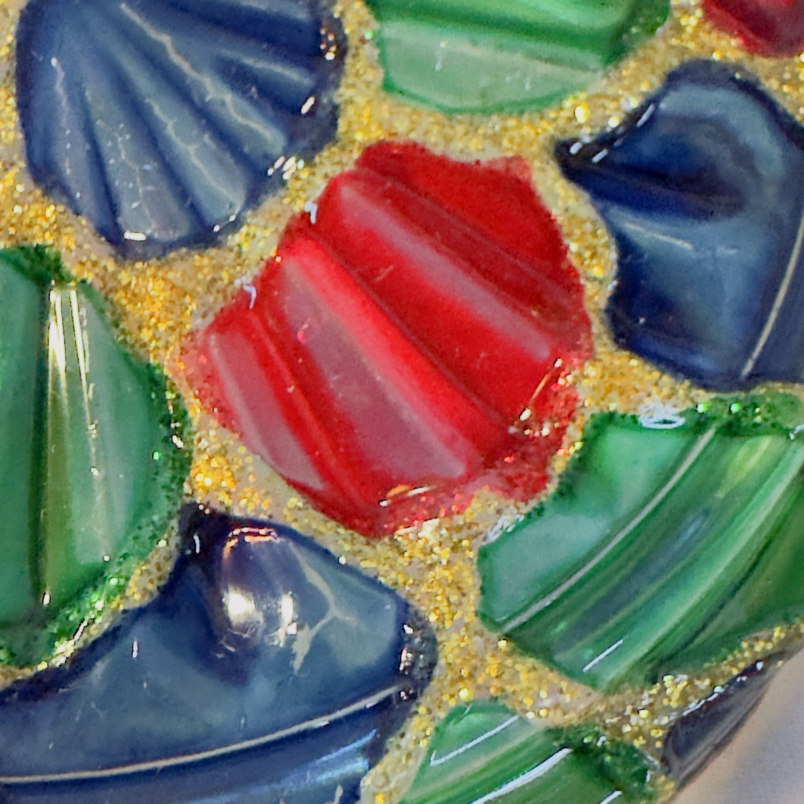 4 Mosaic Stained Glass Coasters Trinket Bowls, Salt Well, Ash Tray Multicolored