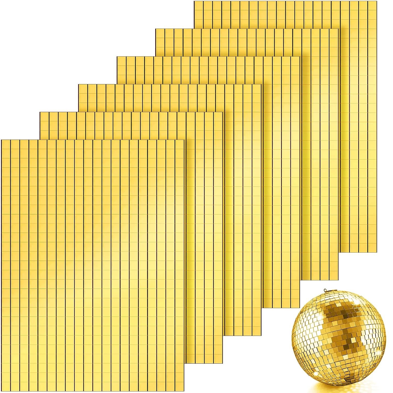 3600 Pieces Mirrors Mosaic Disco Ball Mirror Tiles Self-Adhesive Real Square Gla