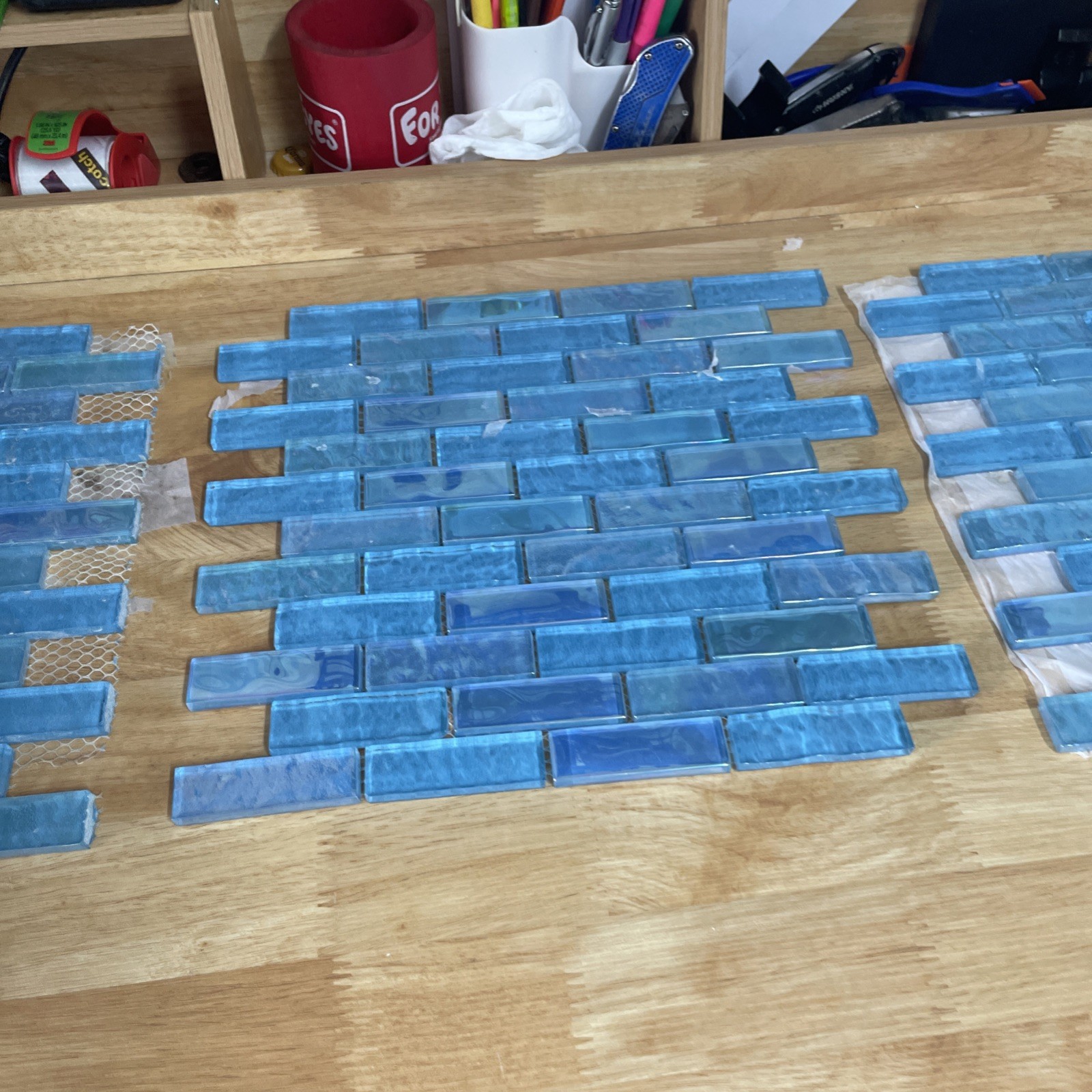 glass mosaic tiles backsplash