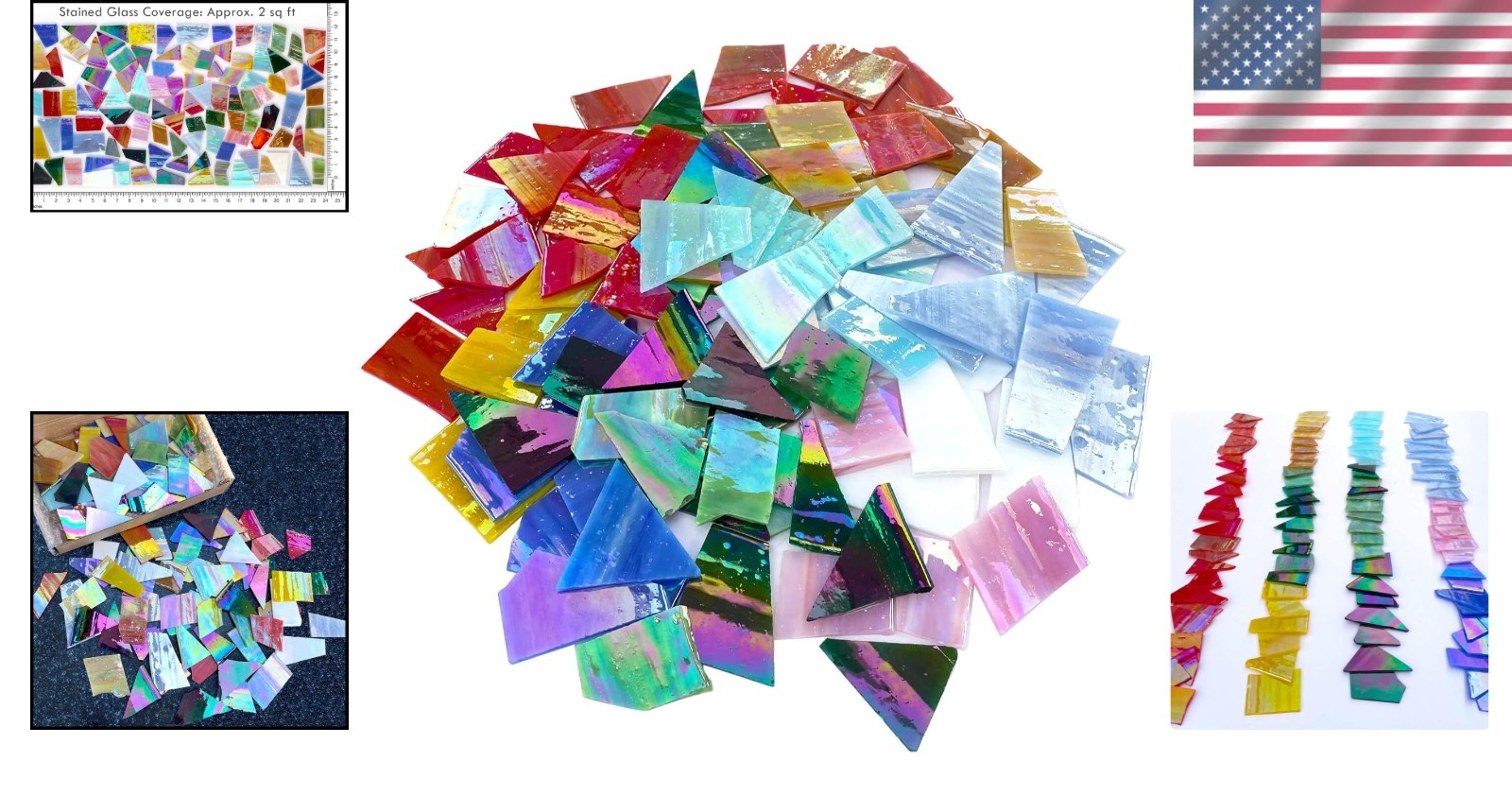 Iridescent Stained Glass Scraps – Mosaic Art Supplies