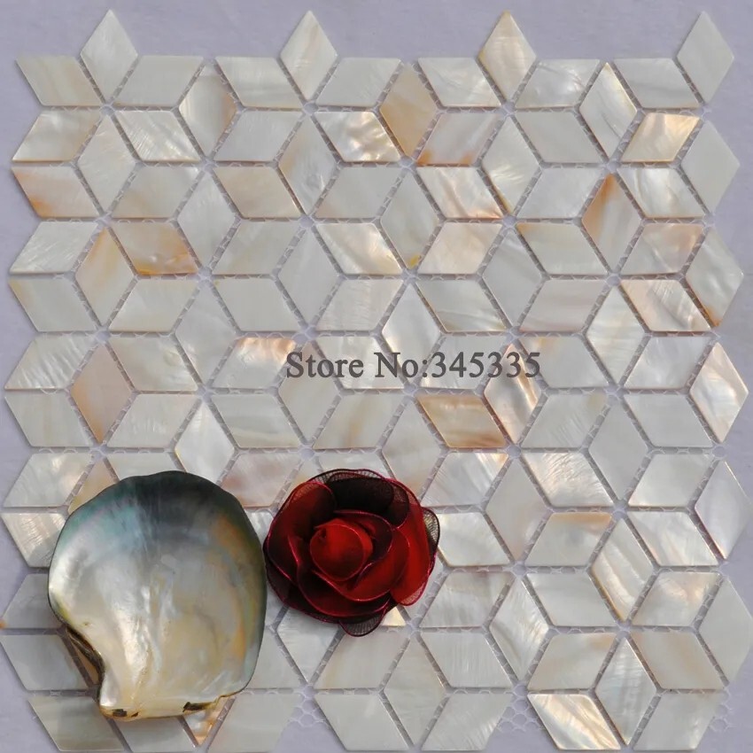 Rhombus shell mosaic tile natural mother of pearl for kitchen shower bathroom