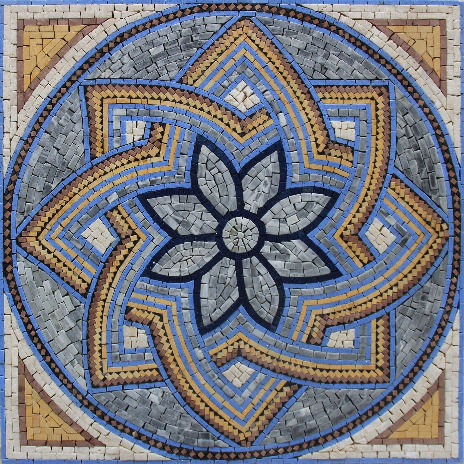 Mosaic Marble Colorful Floral Artistic GEOMETRICAL Floor Design 20×20 Inches