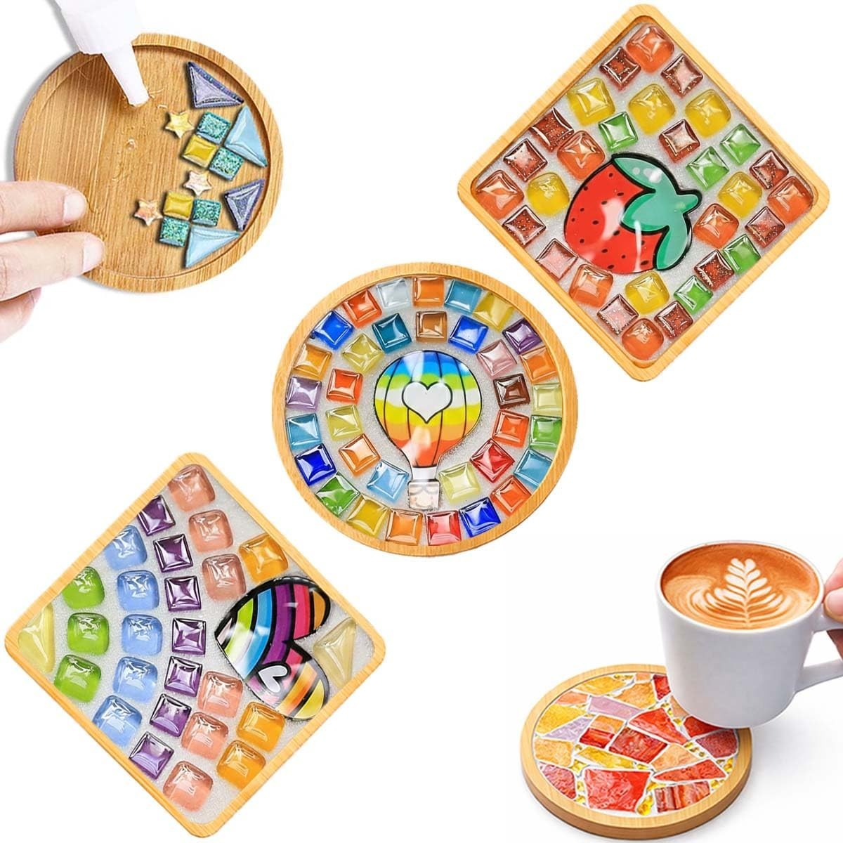 DIY Glass Mosaic Tiles Set – 3 Packs for Crafts & Home Decor – Handmade Art Kits
