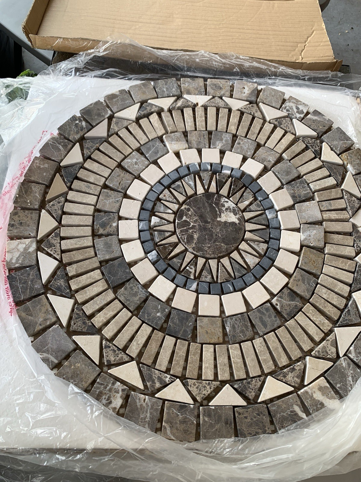 Tile Floor Medallion Marble Mosaic 24” Diameter