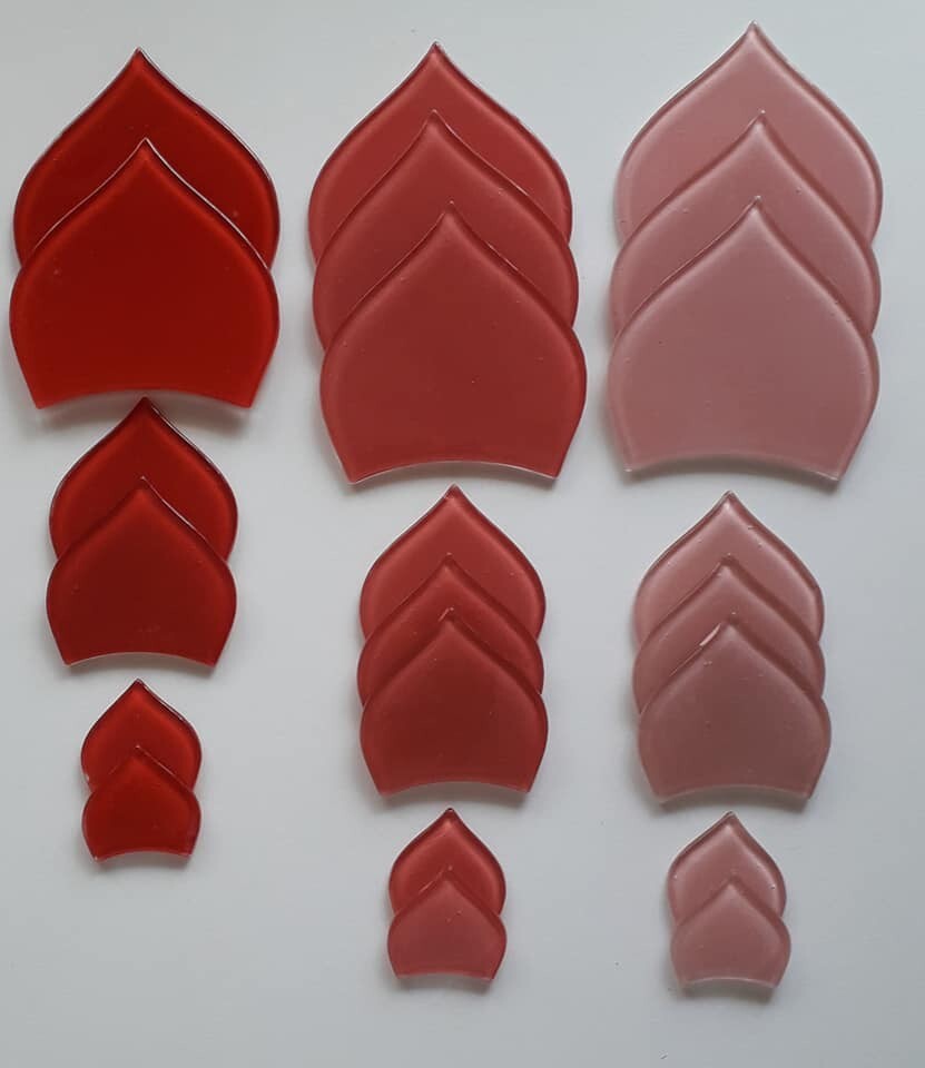 Mosaic Glass Tiles for crafts. MANDALA 30PCS. 3 Sizes. 11 colors. PREMIUN QLT.