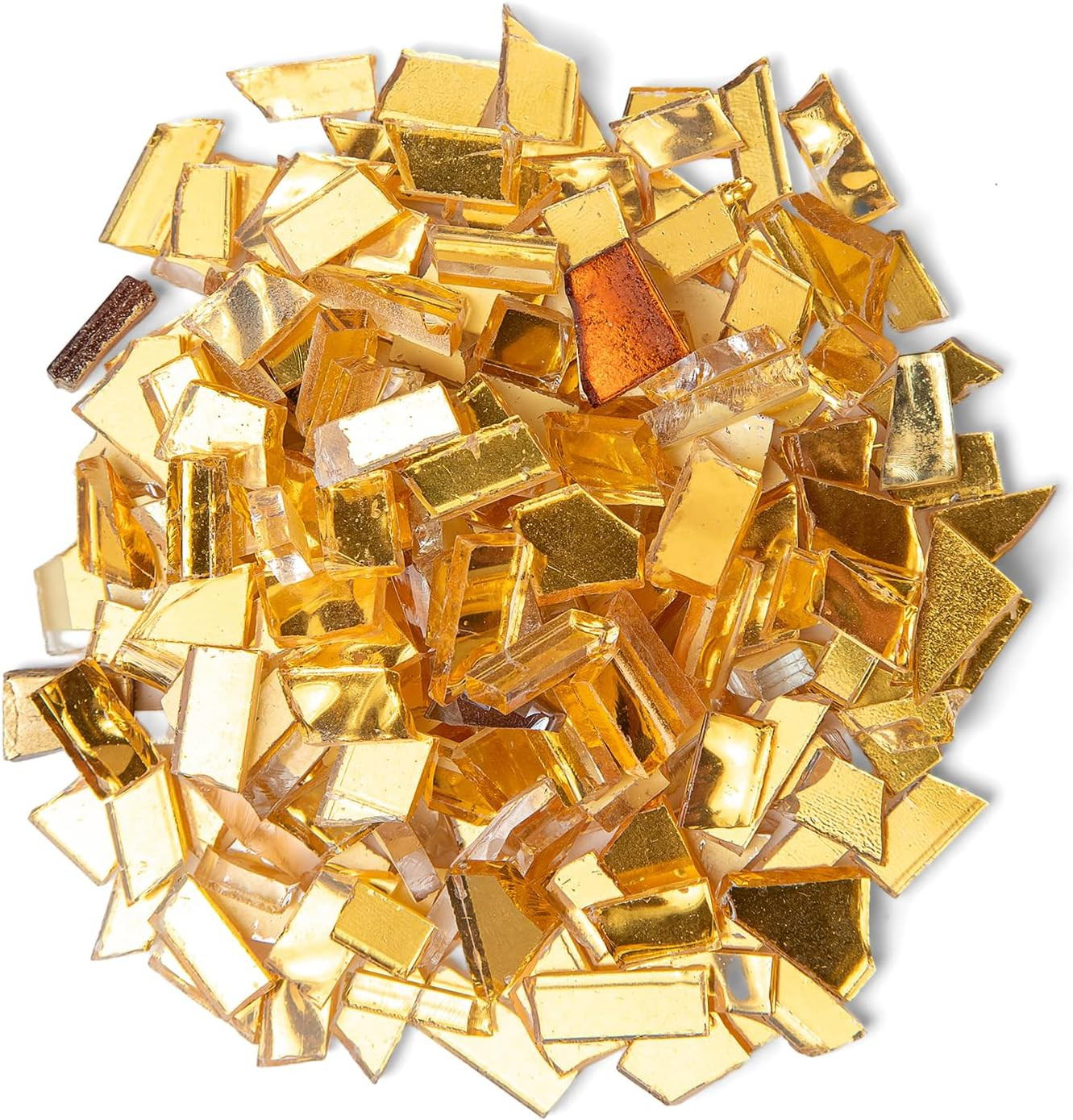 Gold Mixed Irregular Mosaic Glass Mosaic Tiles Pieces, 300G Mosaic DIY Set