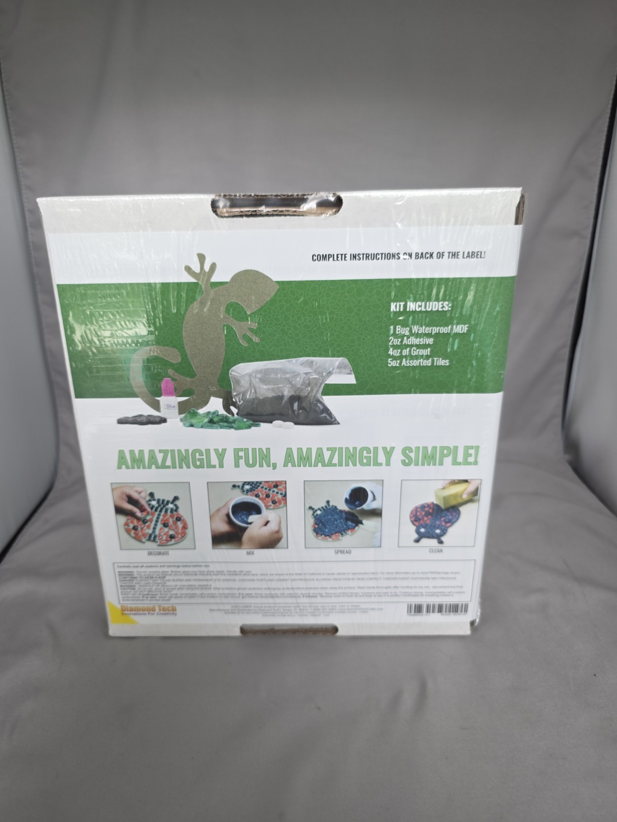 Diamond Tech “Mosaic Gecko Lizard Kit” K4274 Craft Kit New SH