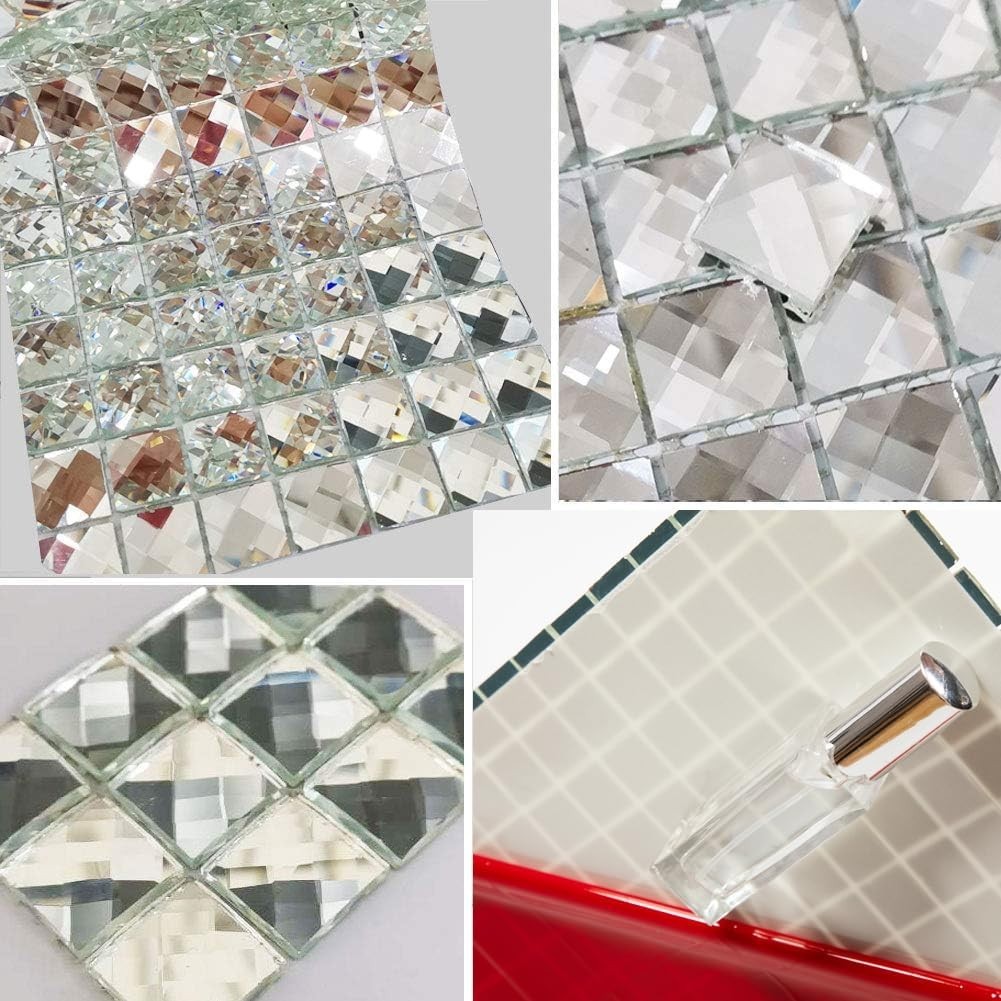 Crystal Diamond Mirror Tile – Peel and Stick, 5 Sheets