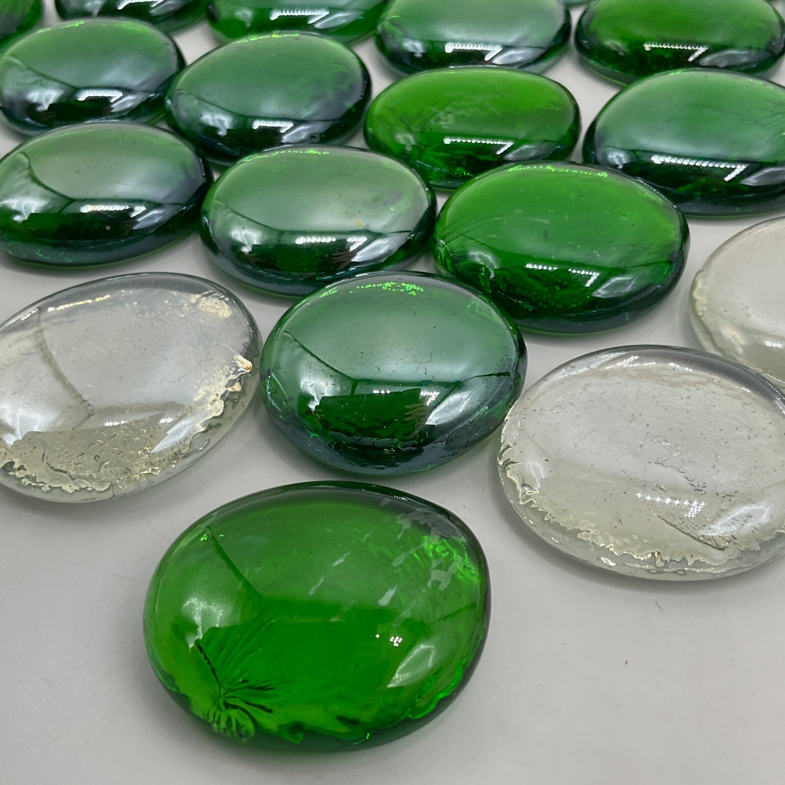 Glass Cabochon Lot of 51 Dome Transparent Flat Back Craft Mosaic Garden Art