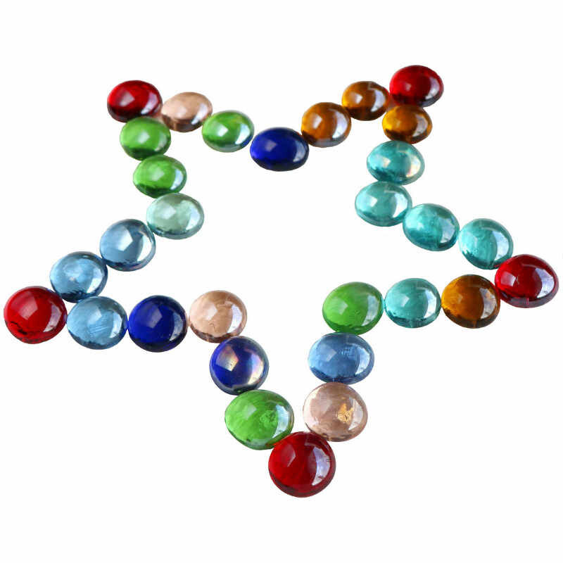 30-200pc Glass Pebbles Stones Beads Vase Nuggets Wedding Decoration Home 17-19mm