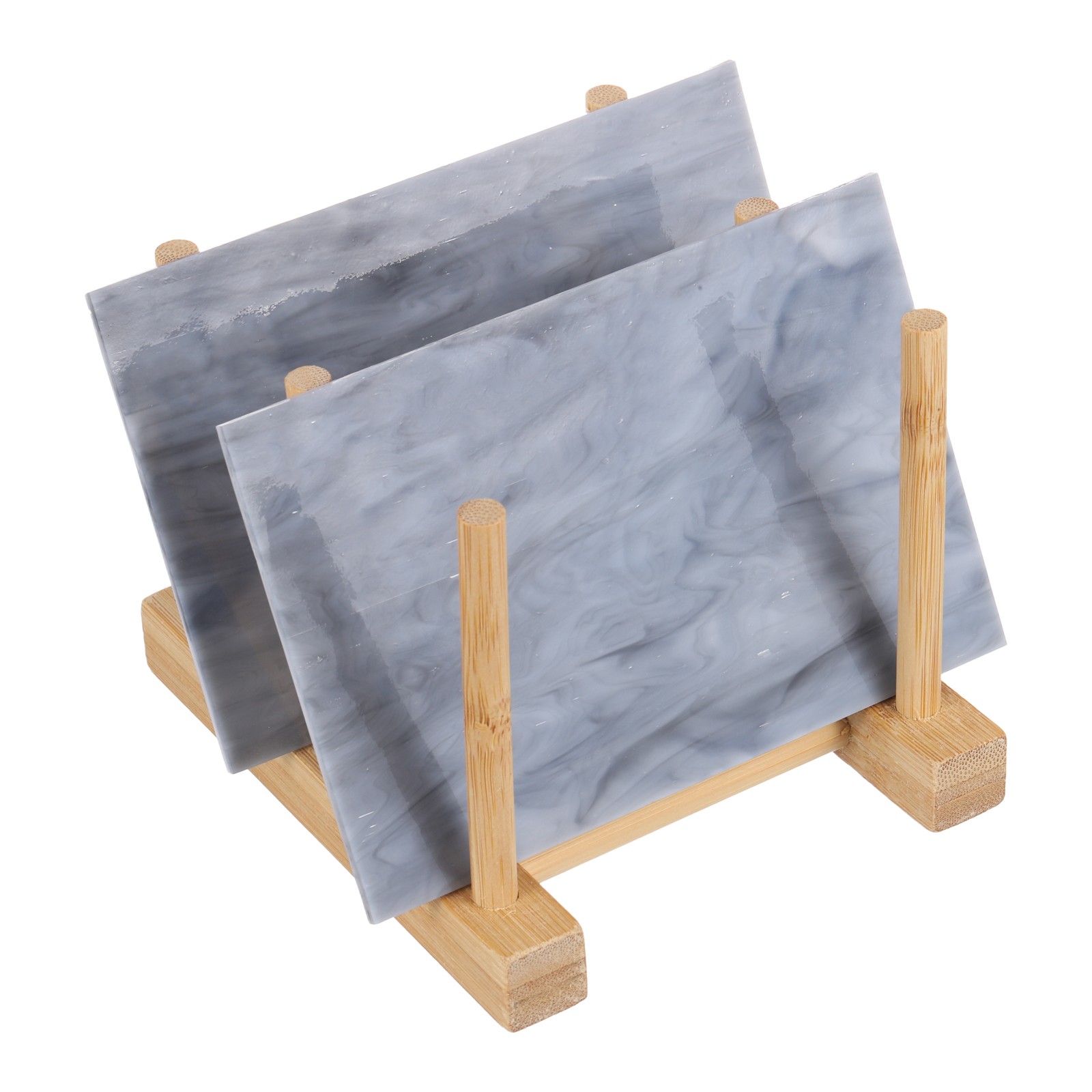 4 x 6 Inch Stained Glass Sheets, 2 Sheets Transparent Art Glass, Gray