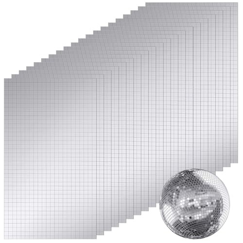 9000 PCS/20 Sheets Mirror Tiles Self Adhesive, 10x10mm Disco Tiles for DIY